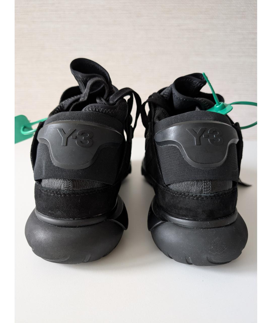 Y-3 Черные замшевые высокие кроссовки / кеды, фото 3