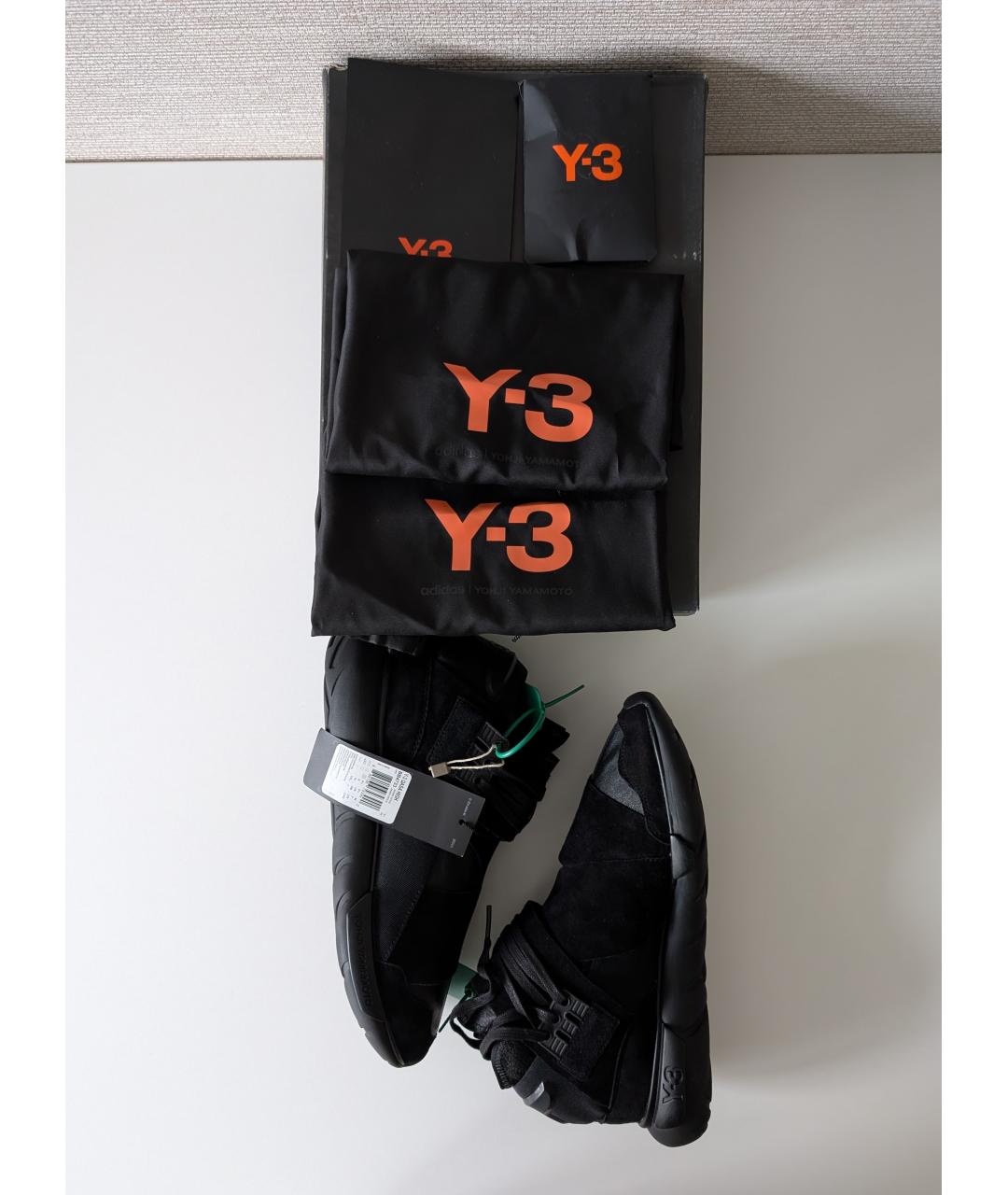 Y-3 Черные замшевые высокие кроссовки / кеды, фото 8