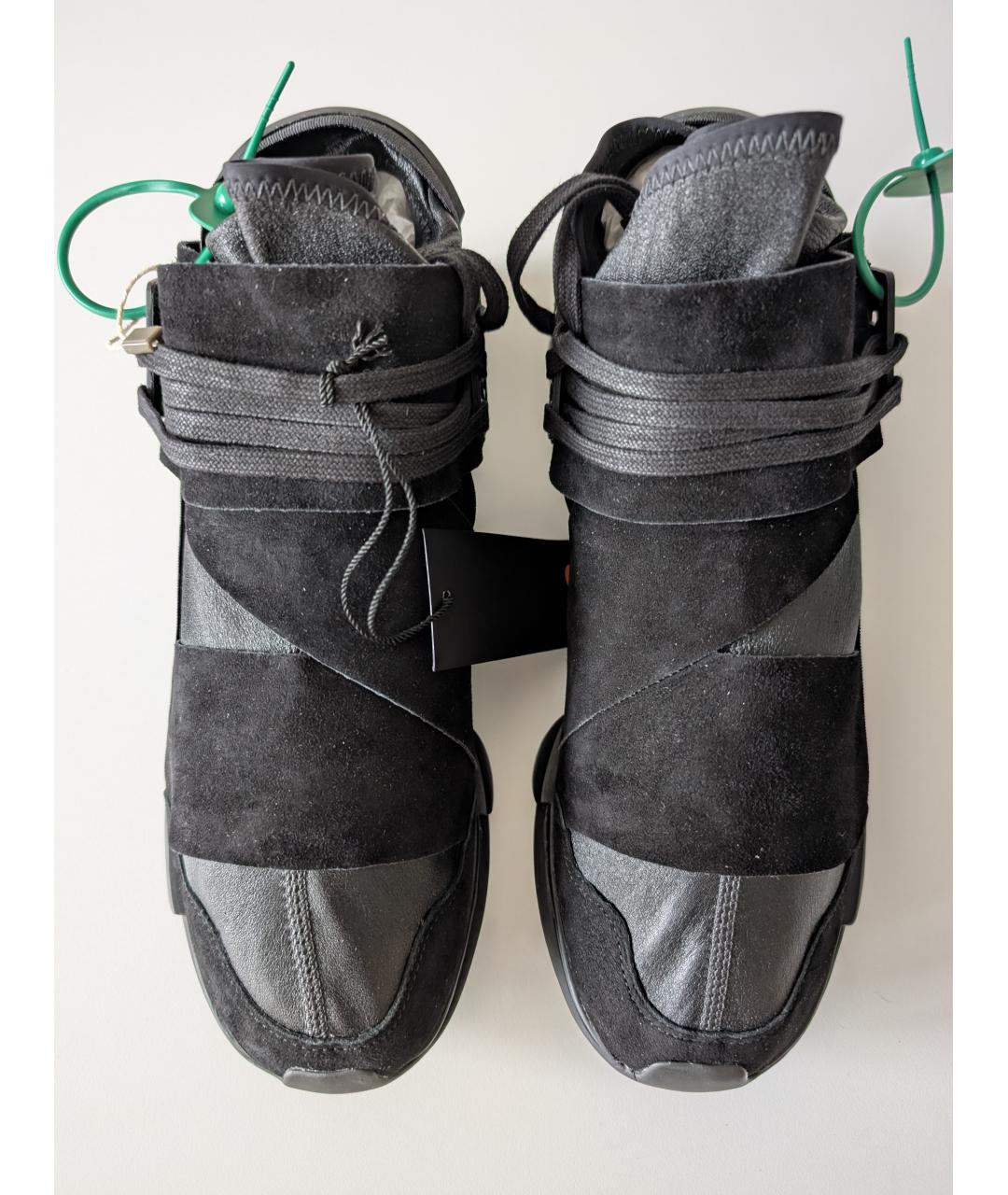 Y-3 Черные замшевые высокие кроссовки / кеды, фото 2