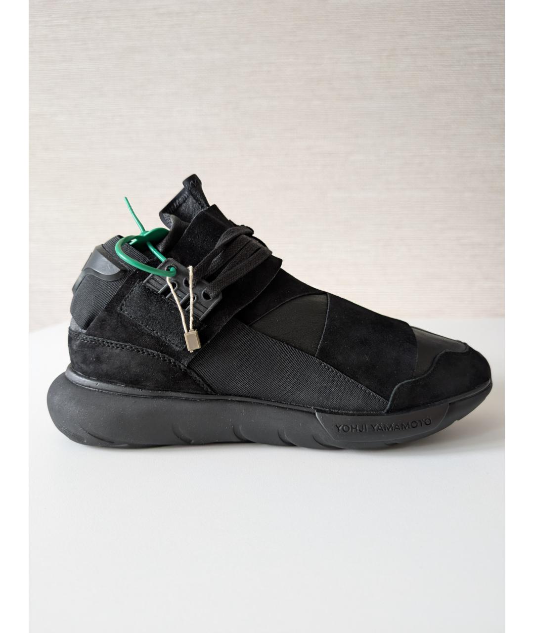 Y-3 Черные замшевые высокие кроссовки / кеды, фото 10