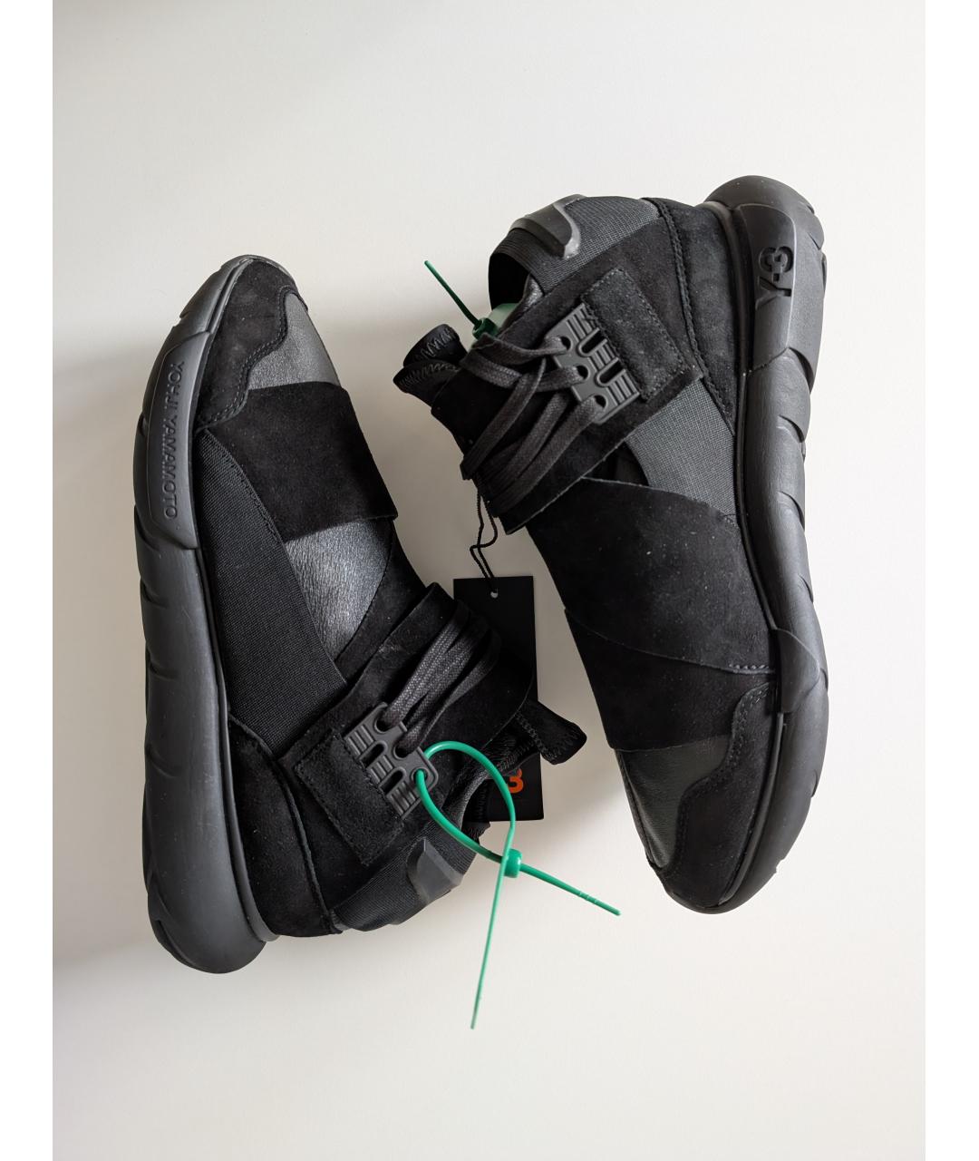 Y-3 Черные замшевые высокие кроссовки / кеды, фото 5