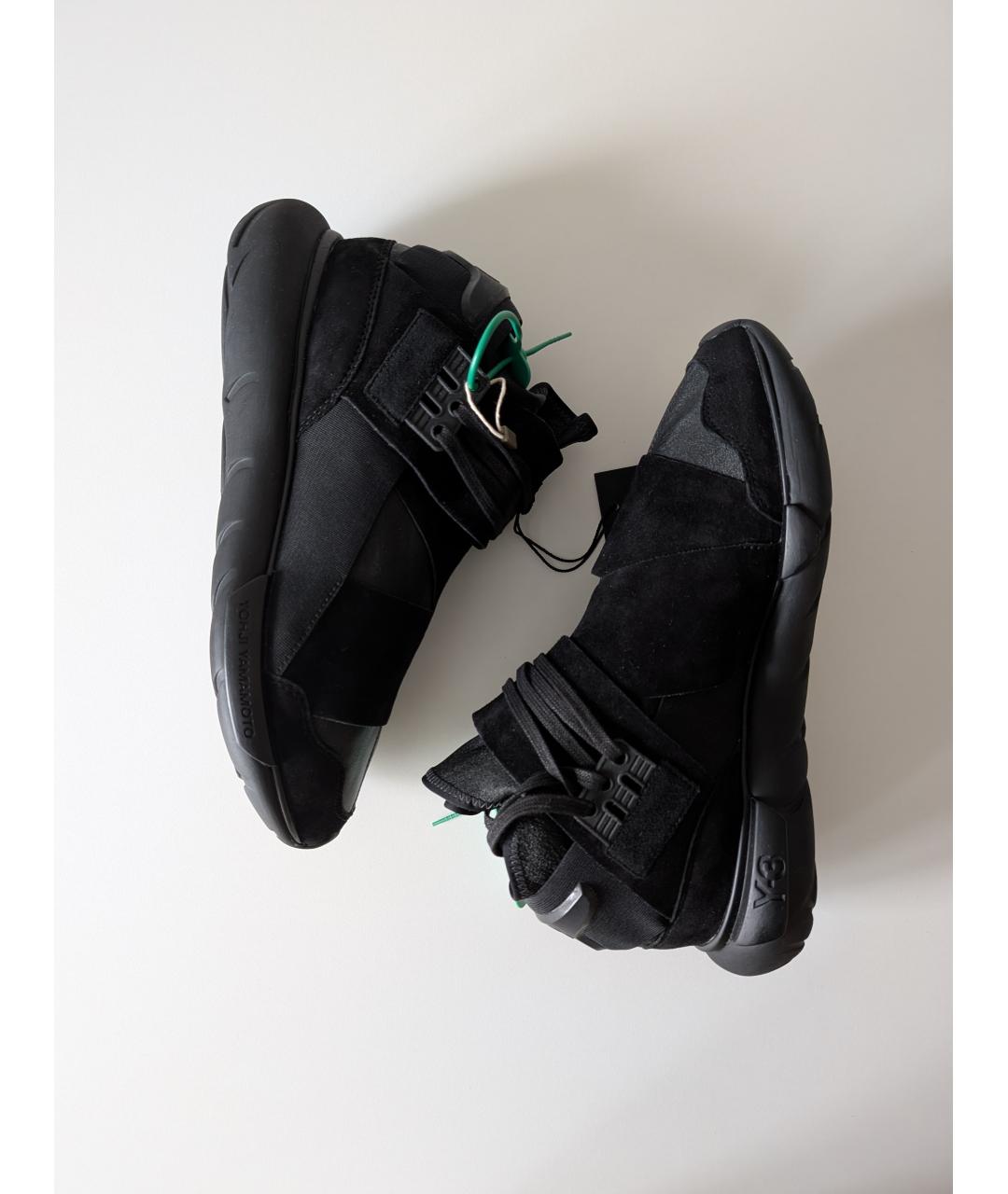 Y-3 Черные замшевые высокие кроссовки / кеды, фото 4