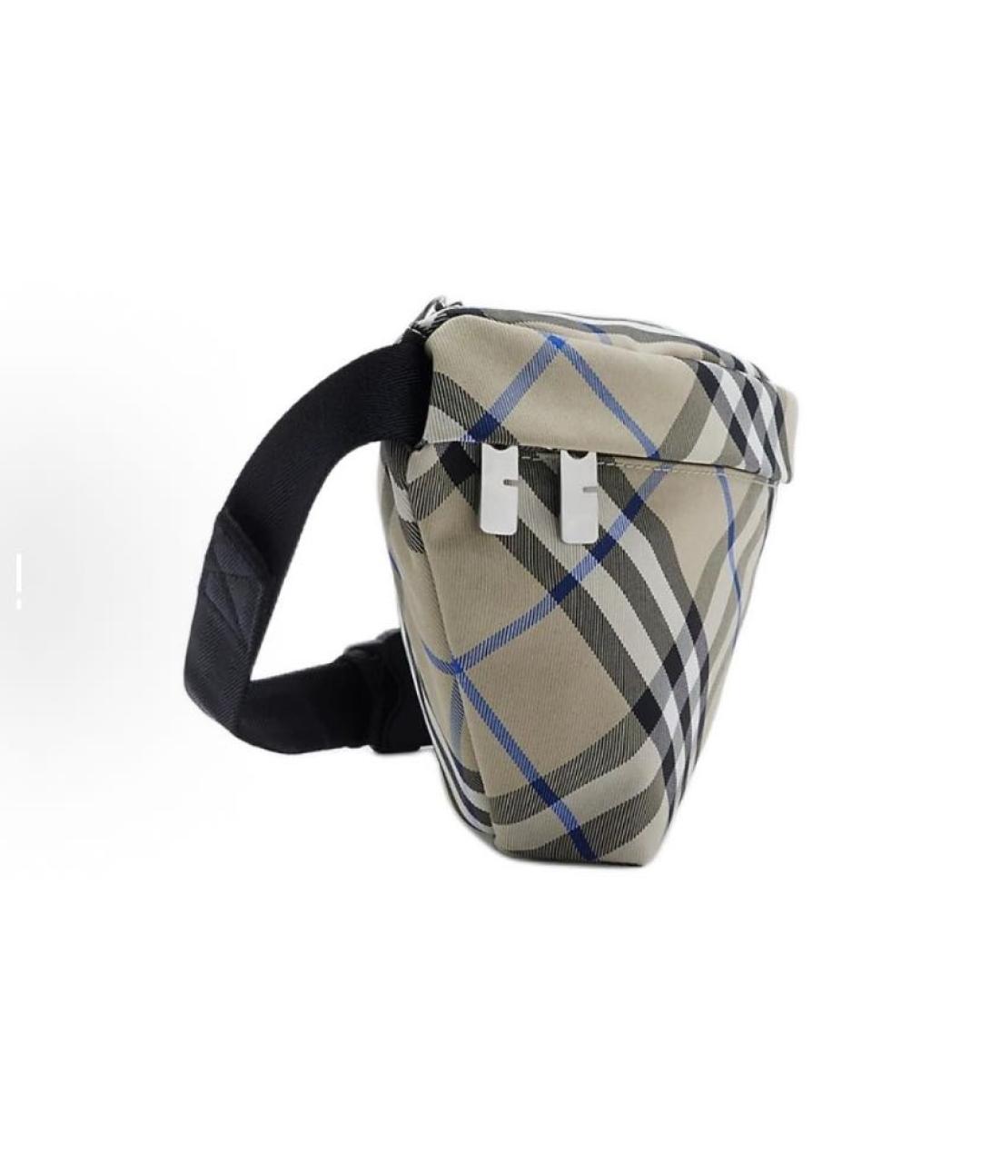 BURBERRY Бежевая синтетическая поясная сумка, фото 2