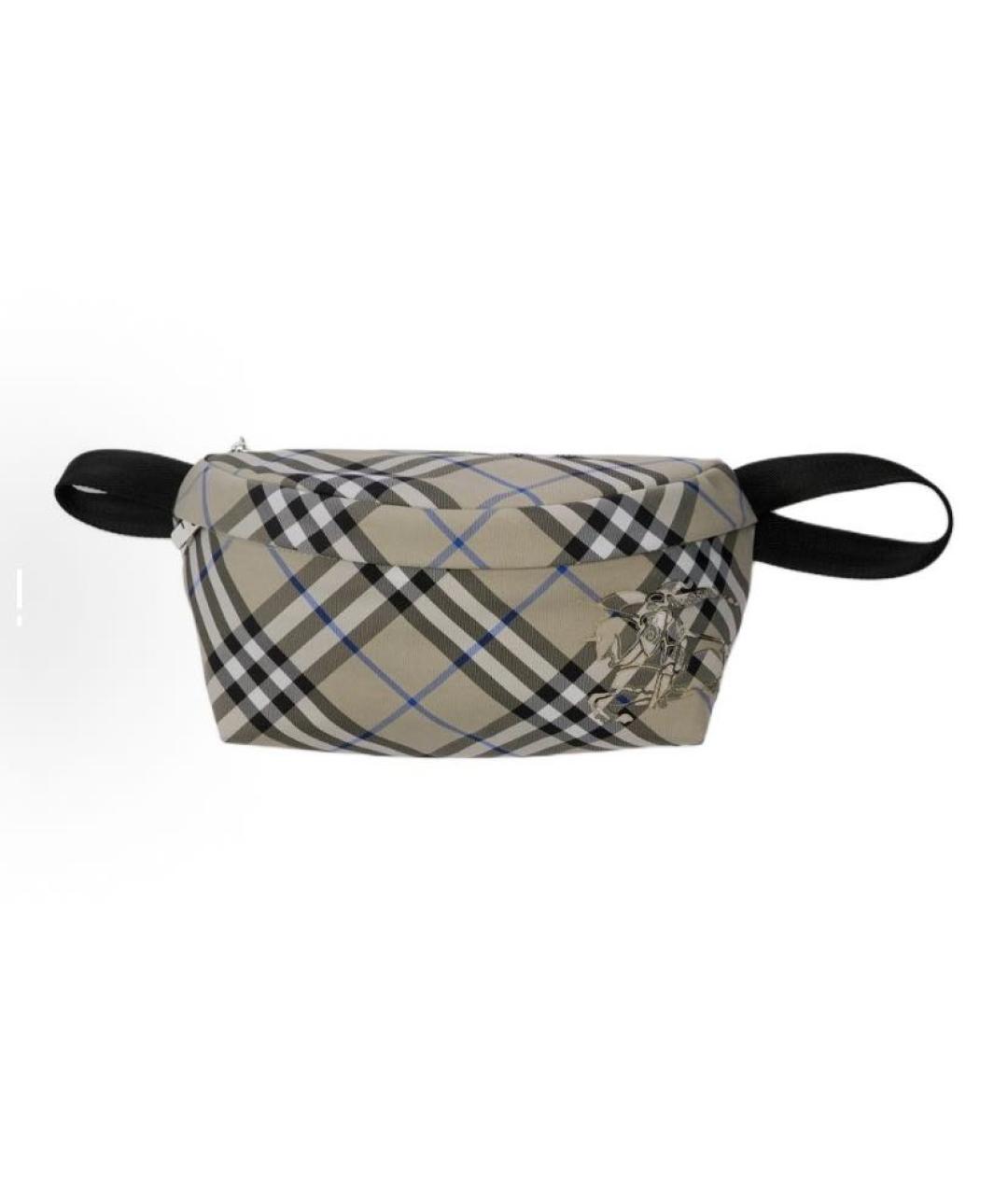 BURBERRY Бежевая синтетическая поясная сумка, фото 5
