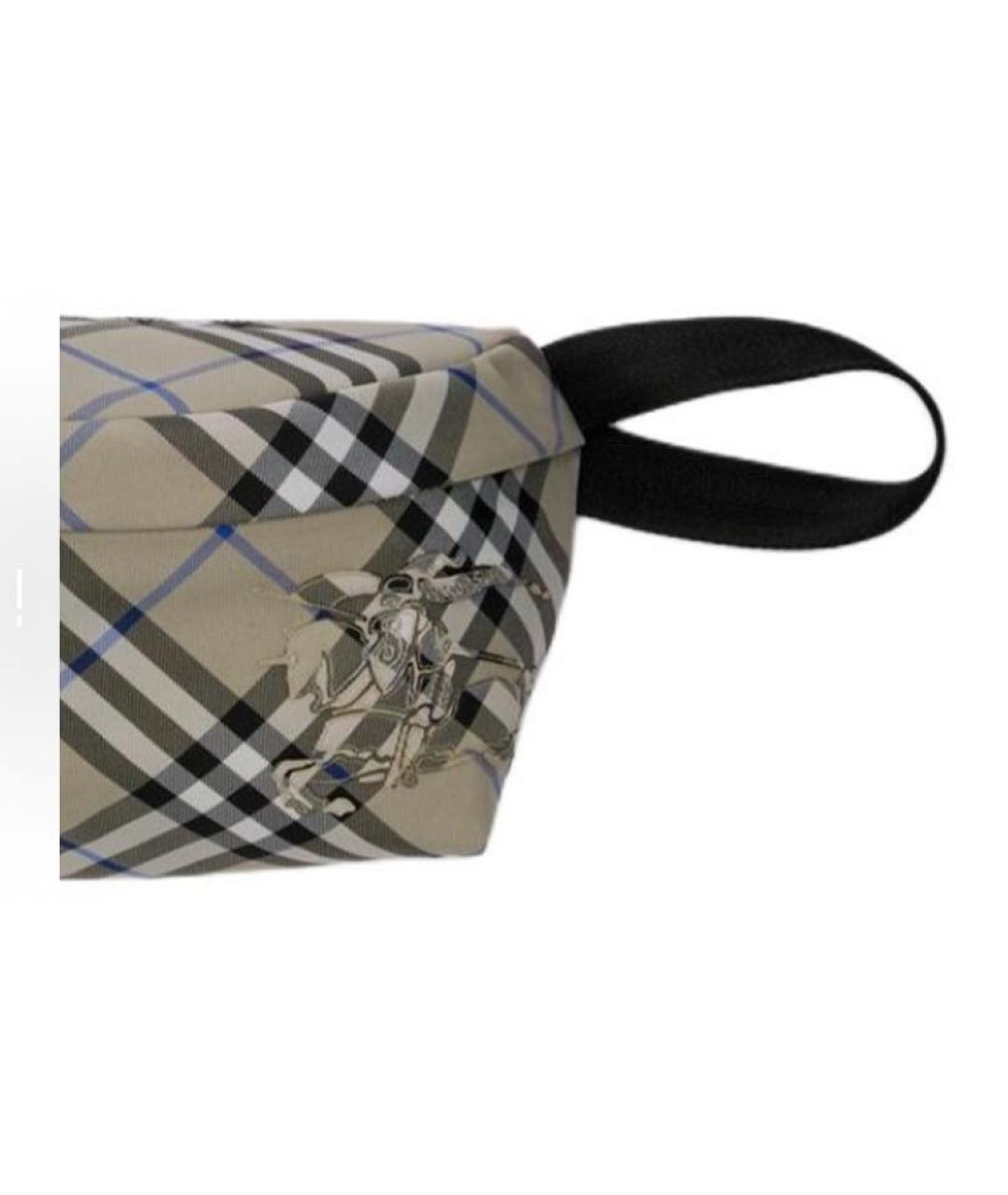 BURBERRY Бежевая синтетическая поясная сумка, фото 4