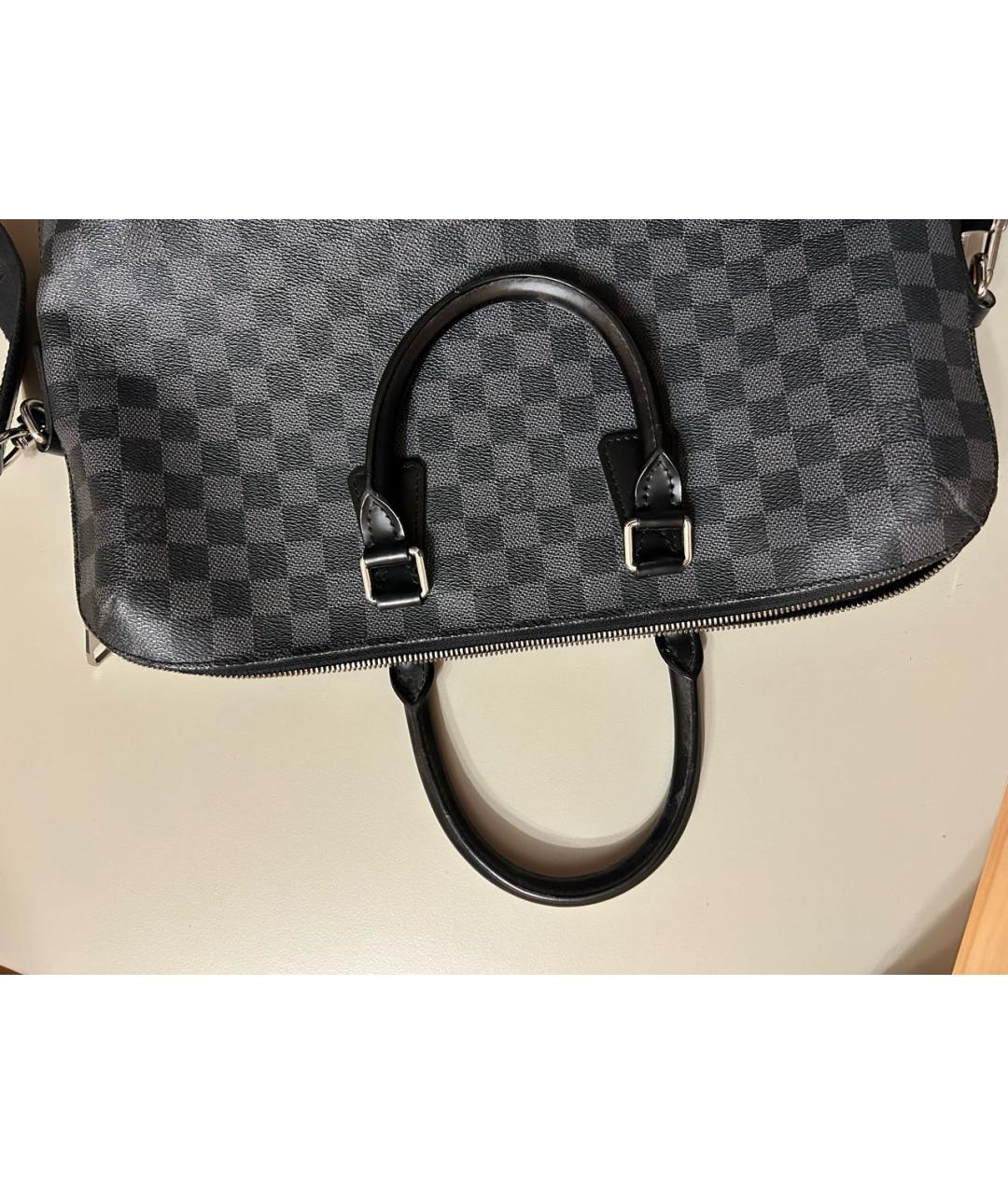 LOUIS VUITTON Антрацитовая кожаная папка для документов, фото 4