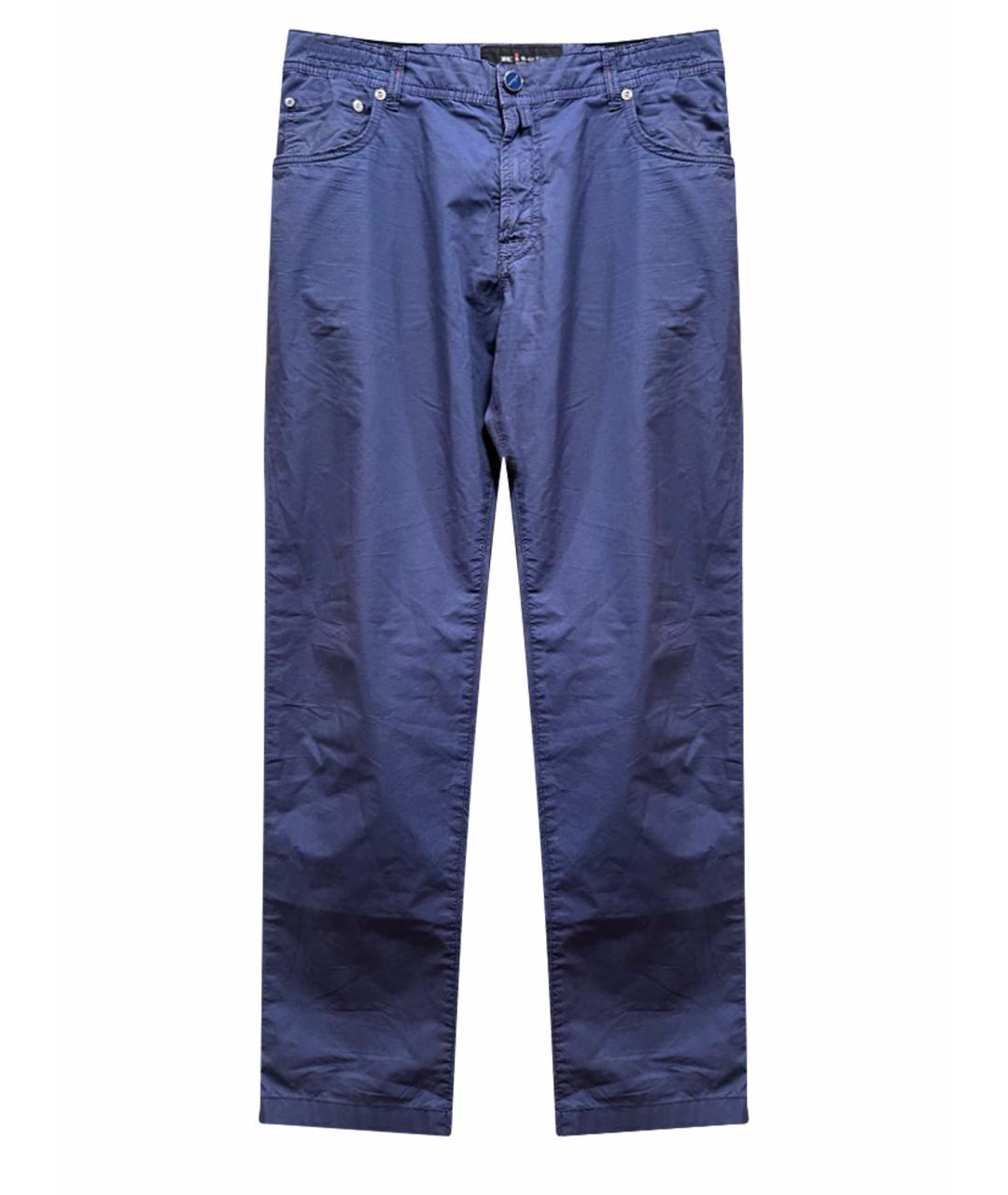 KITON Темно-синие хлопко-эластановые повседневные брюки, фото 1