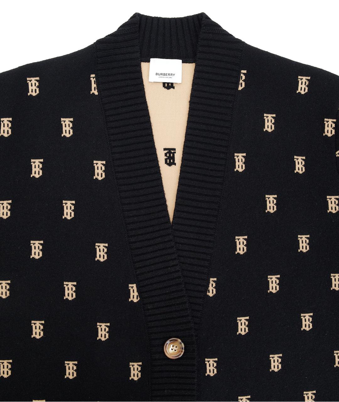 BURBERRY Черный шерстяной кардиган, фото 3