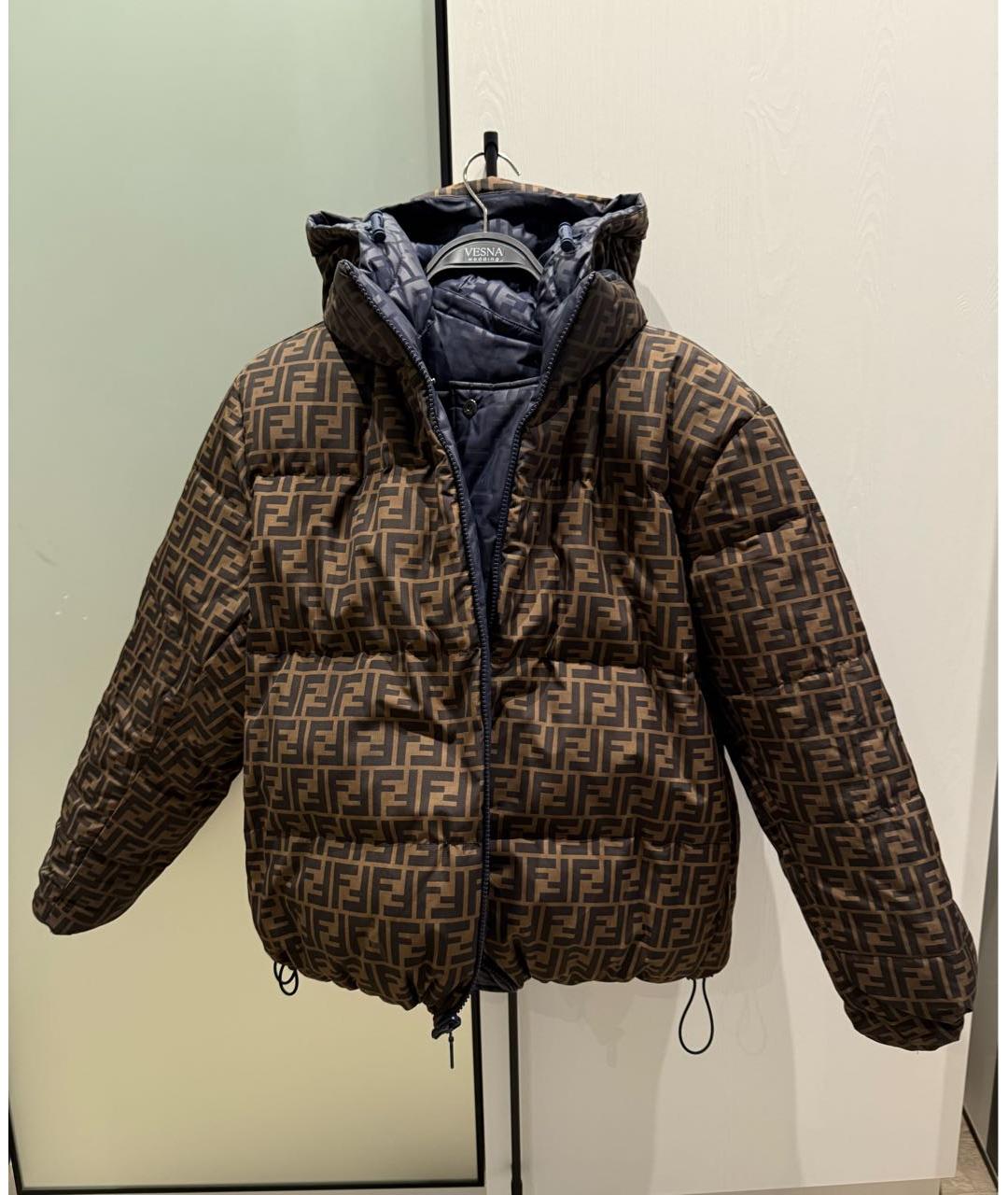 FENDI Синий полиамидовый пуховик, фото 2
