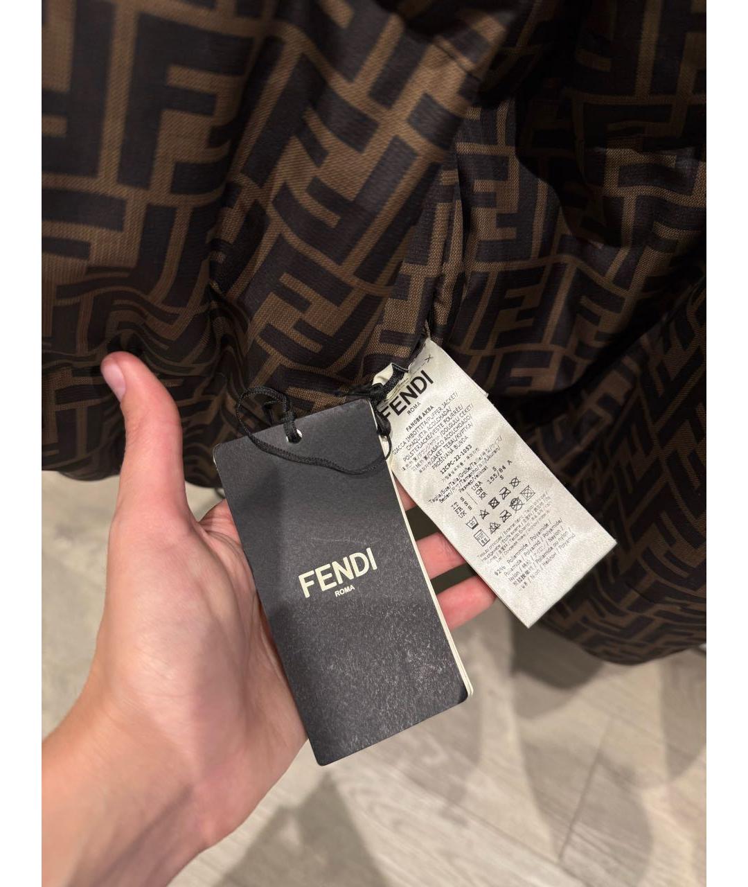 FENDI Синий полиамидовый пуховик, фото 3