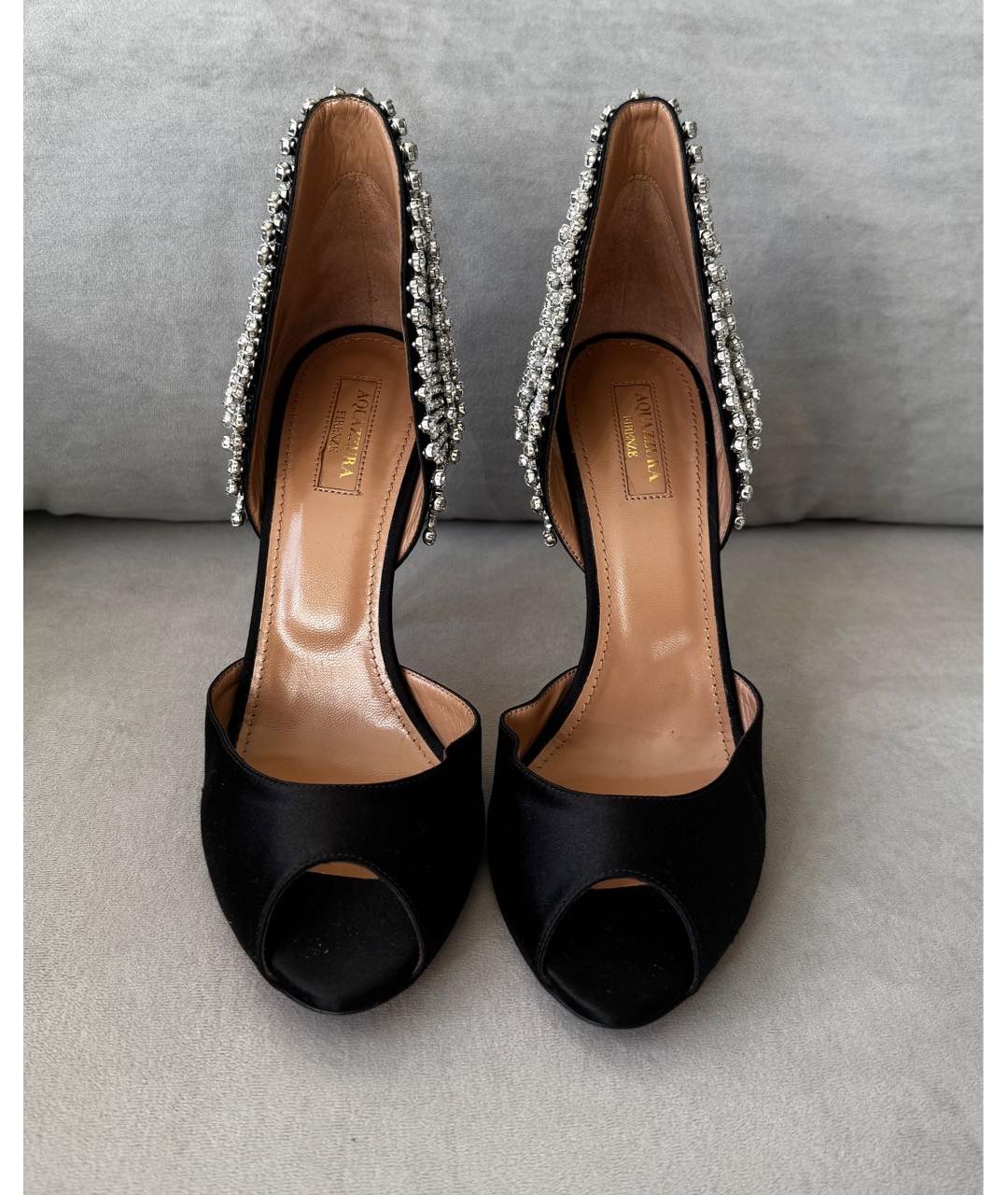 AQUAZZURA Черные кожаные туфли, фото 2