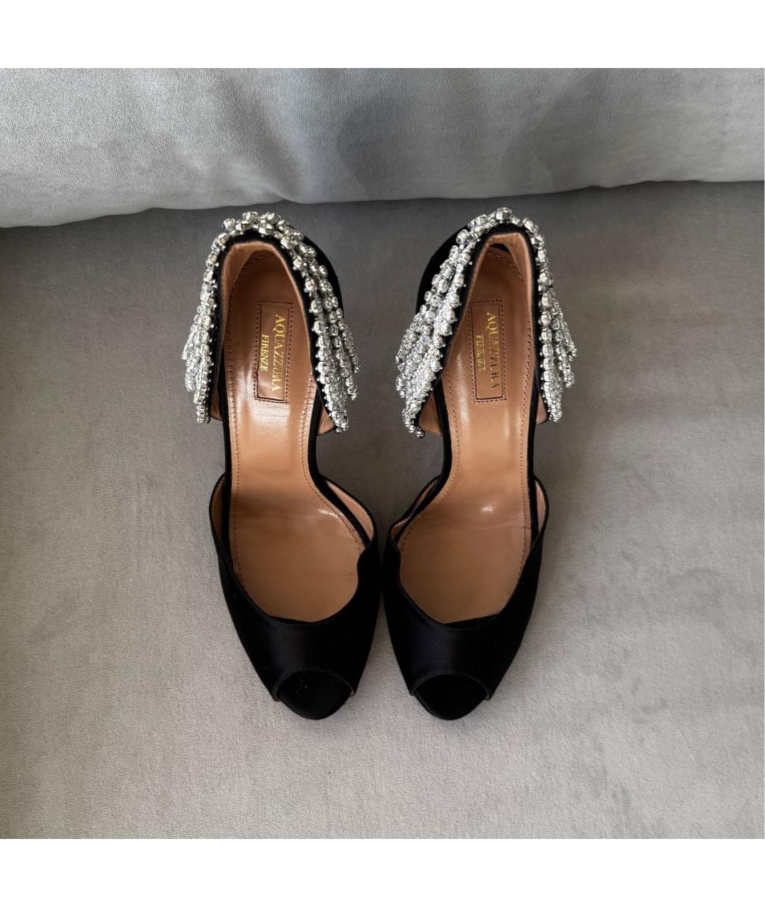 AQUAZZURA Черные кожаные туфли, фото 7