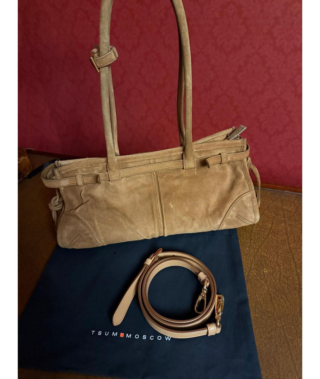 PRADA Коричневая замшевая сумка через плечо, фото 2