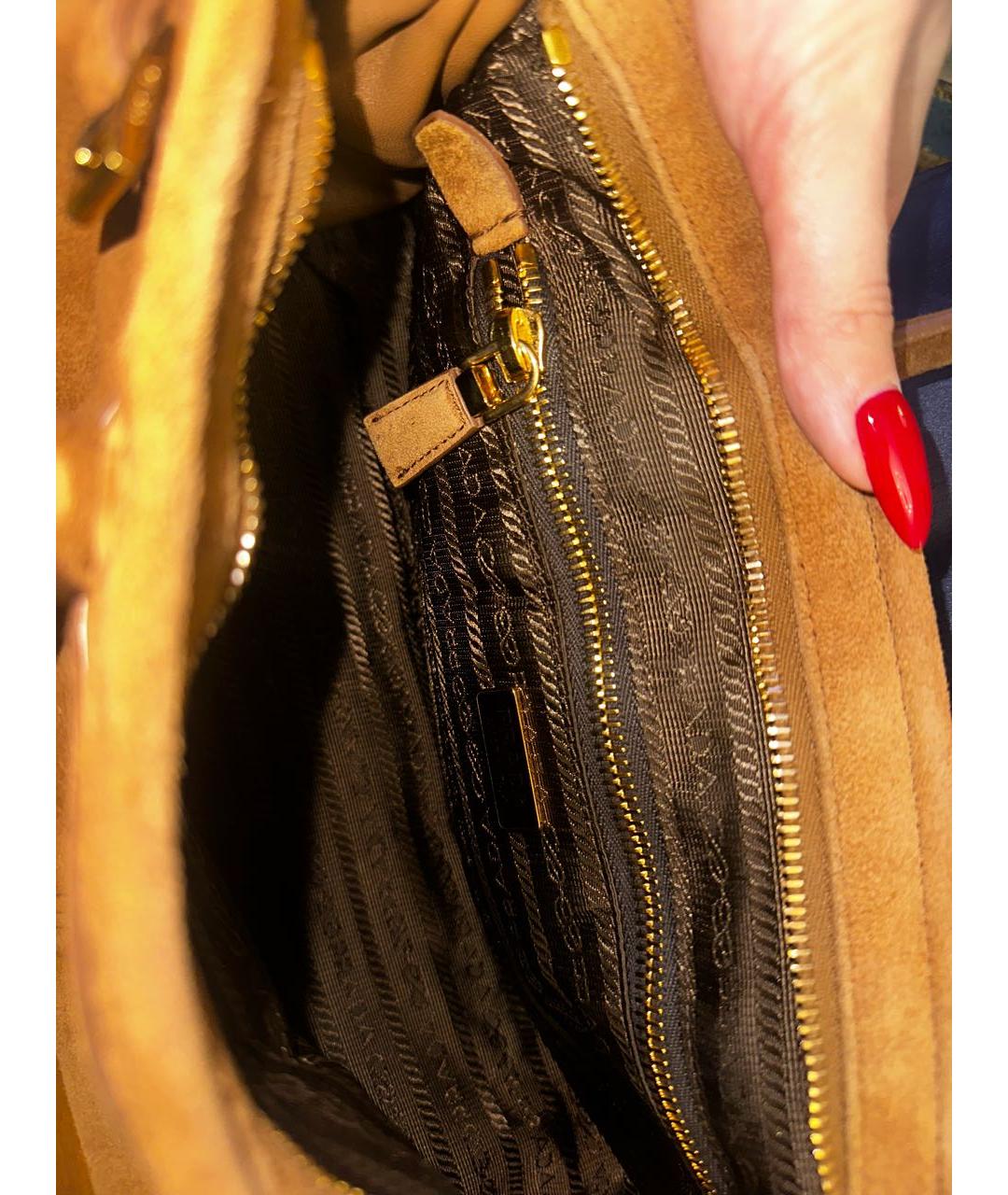 PRADA Коричневая замшевая сумка через плечо, фото 5