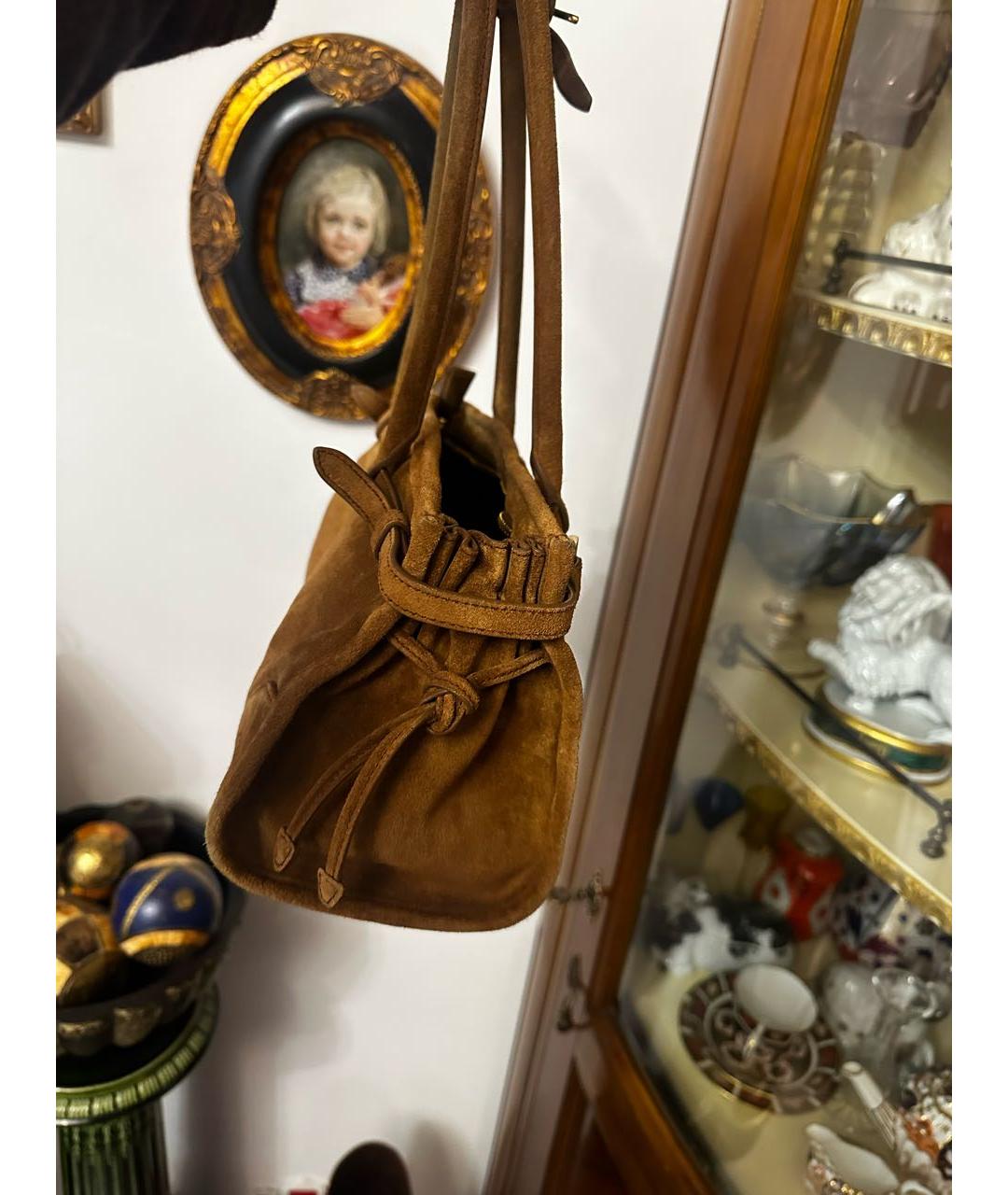 PRADA Коричневая замшевая сумка через плечо, фото 8