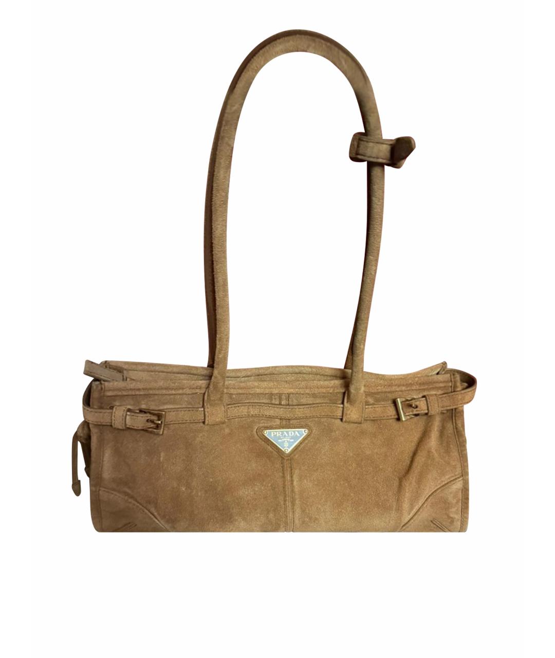 PRADA Коричневая замшевая сумка через плечо, фото 1