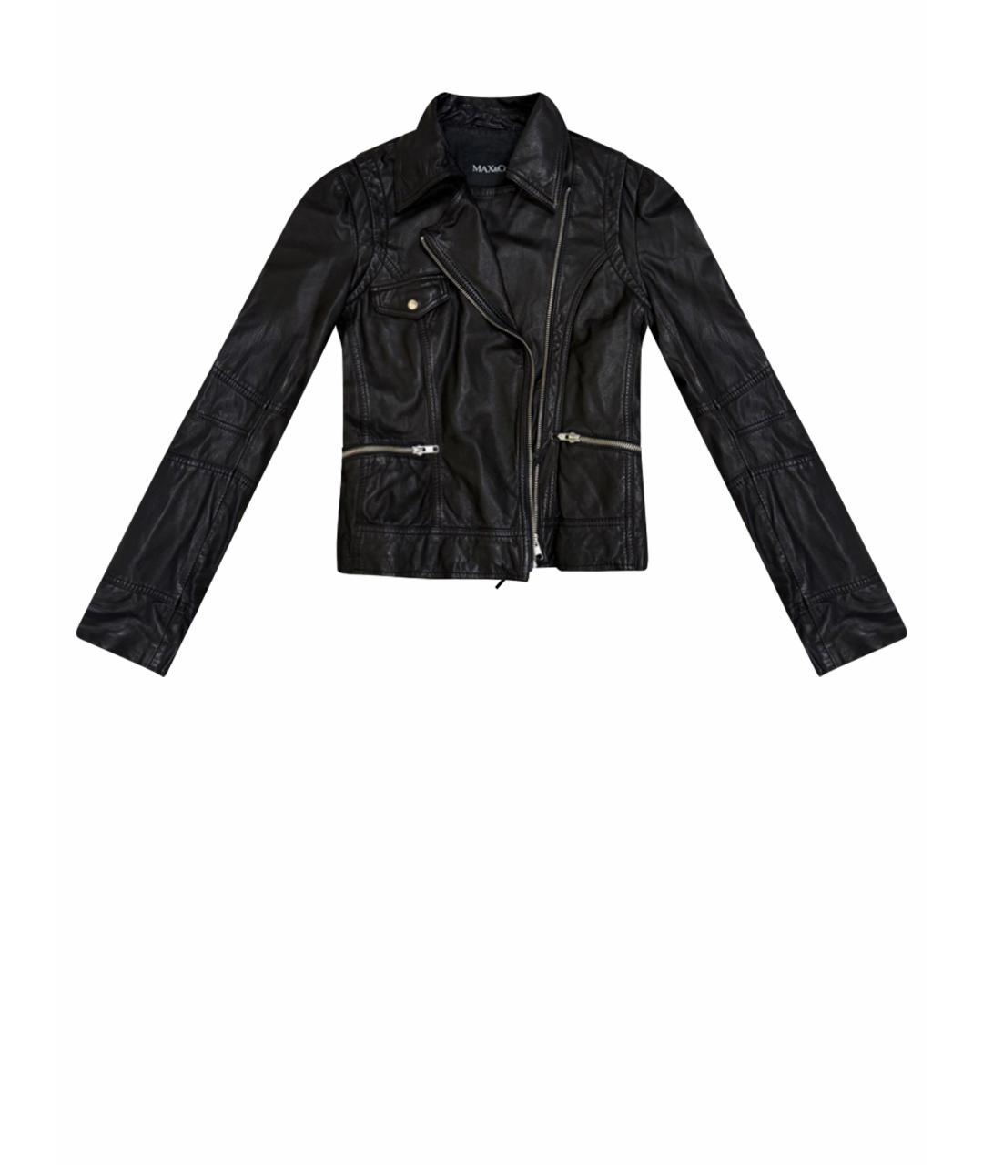 MAX MARA Черная кожаная куртка, фото 1