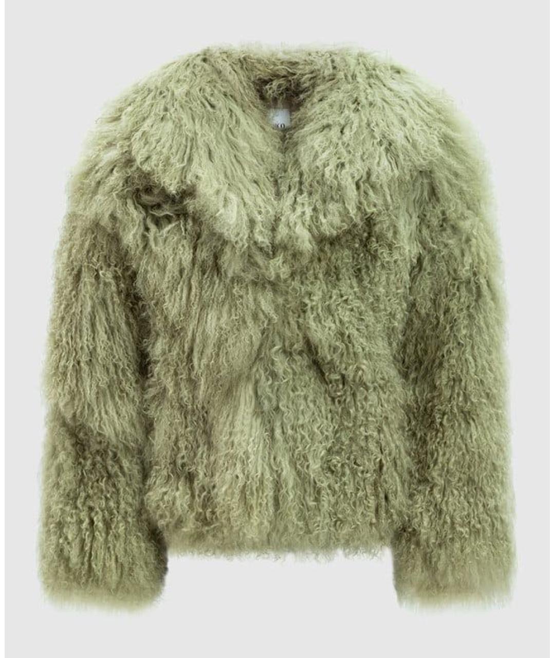 THE ATTICO Зеленая меховая шуба, фото 8