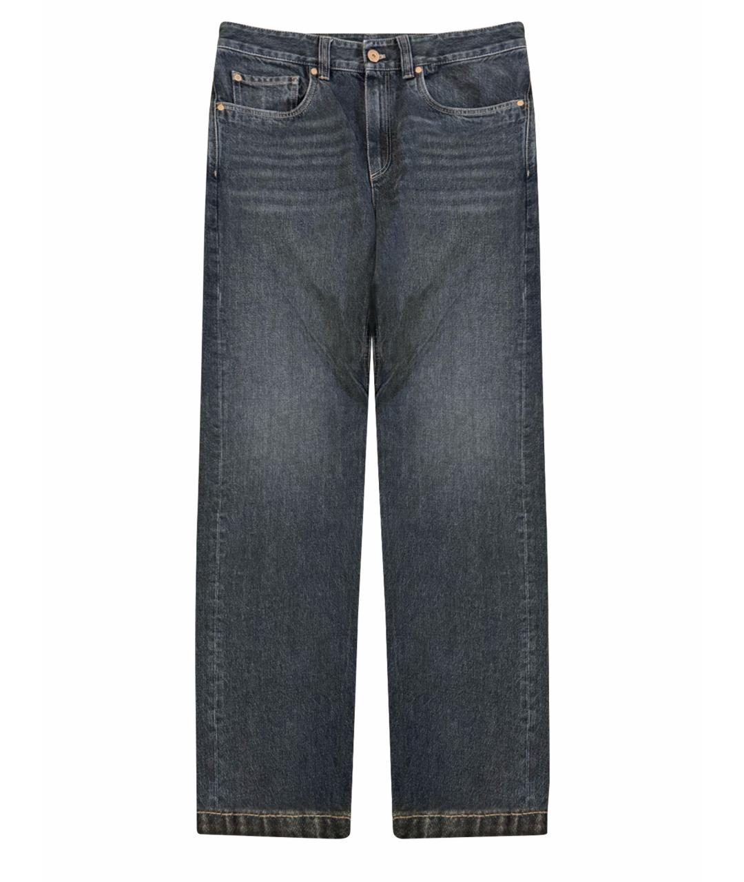 BRUNELLO CUCINELLI Антрацитовые хлопковые прямые джинсы, фото 8