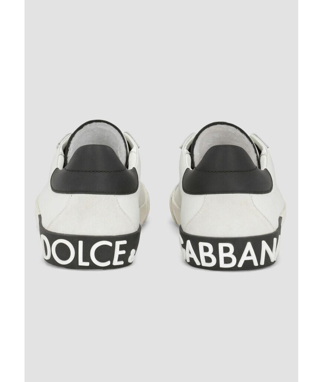 DOLCE&GABBANA Белые кожаные низкие кроссовки / кеды, фото 3
