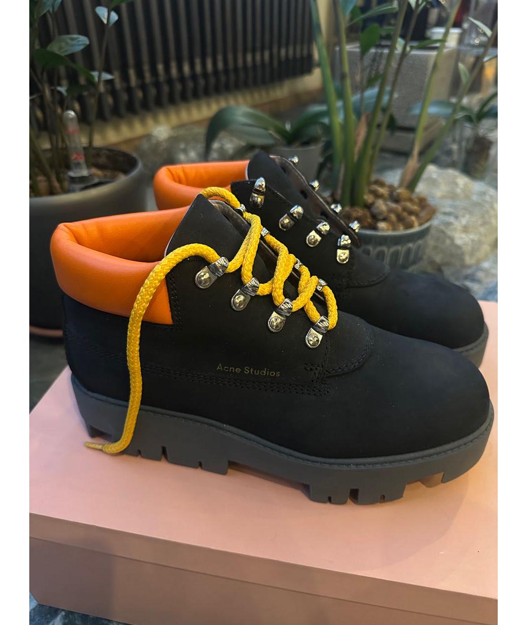 ACNE STUDIOS Черные кожаные ботинки, фото 5