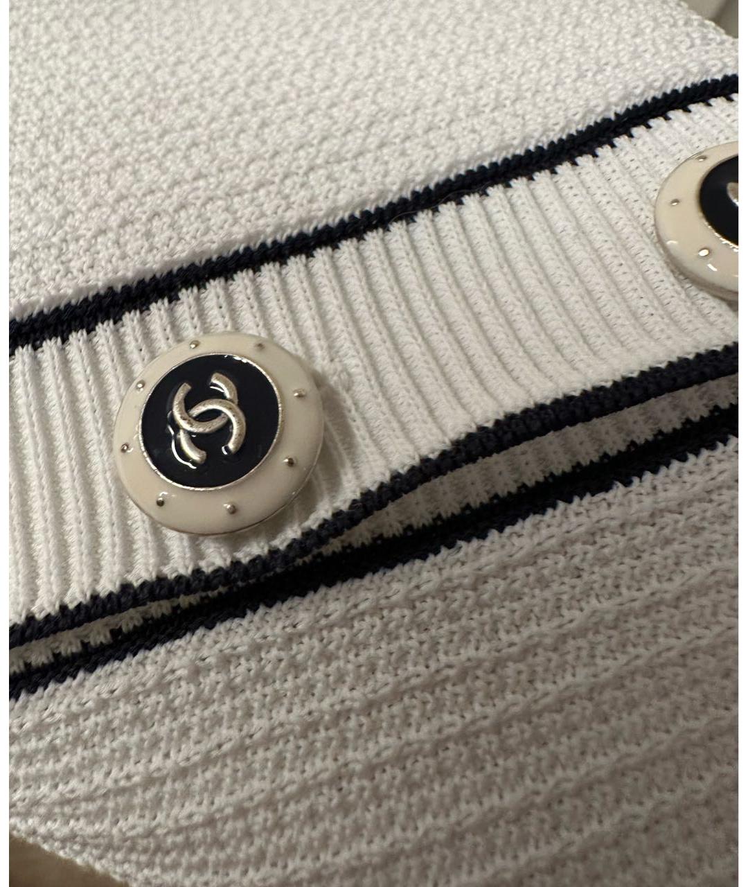 CHANEL Белая хлопковая майка, фото 4
