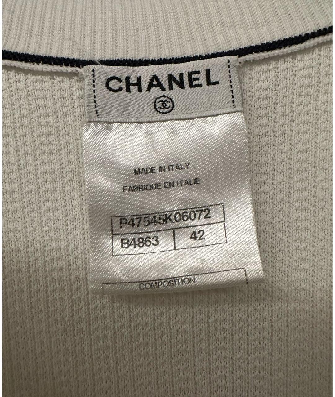 CHANEL Белая хлопковая майка, фото 5