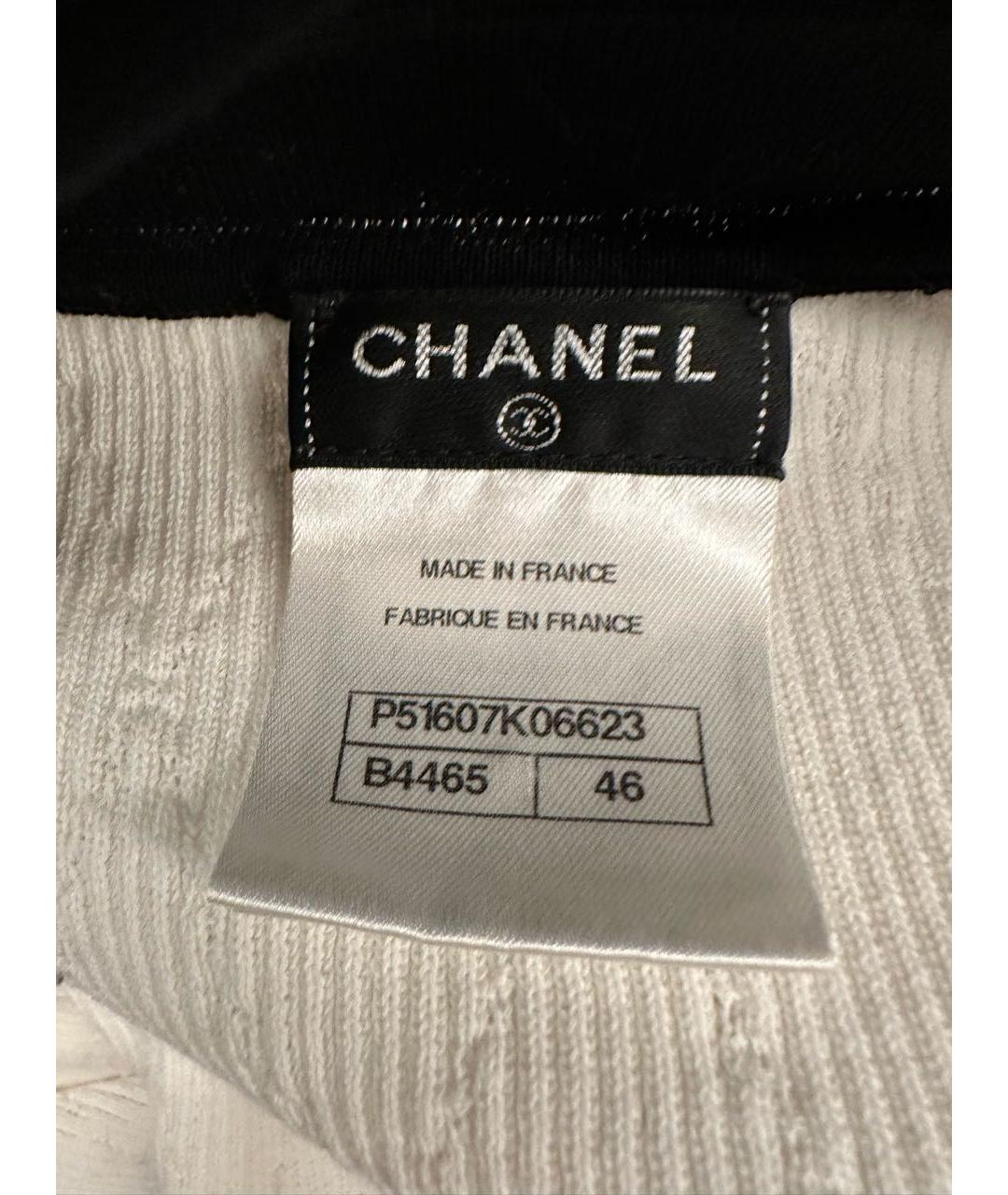 CHANEL Белая хлопковая футболка, фото 4