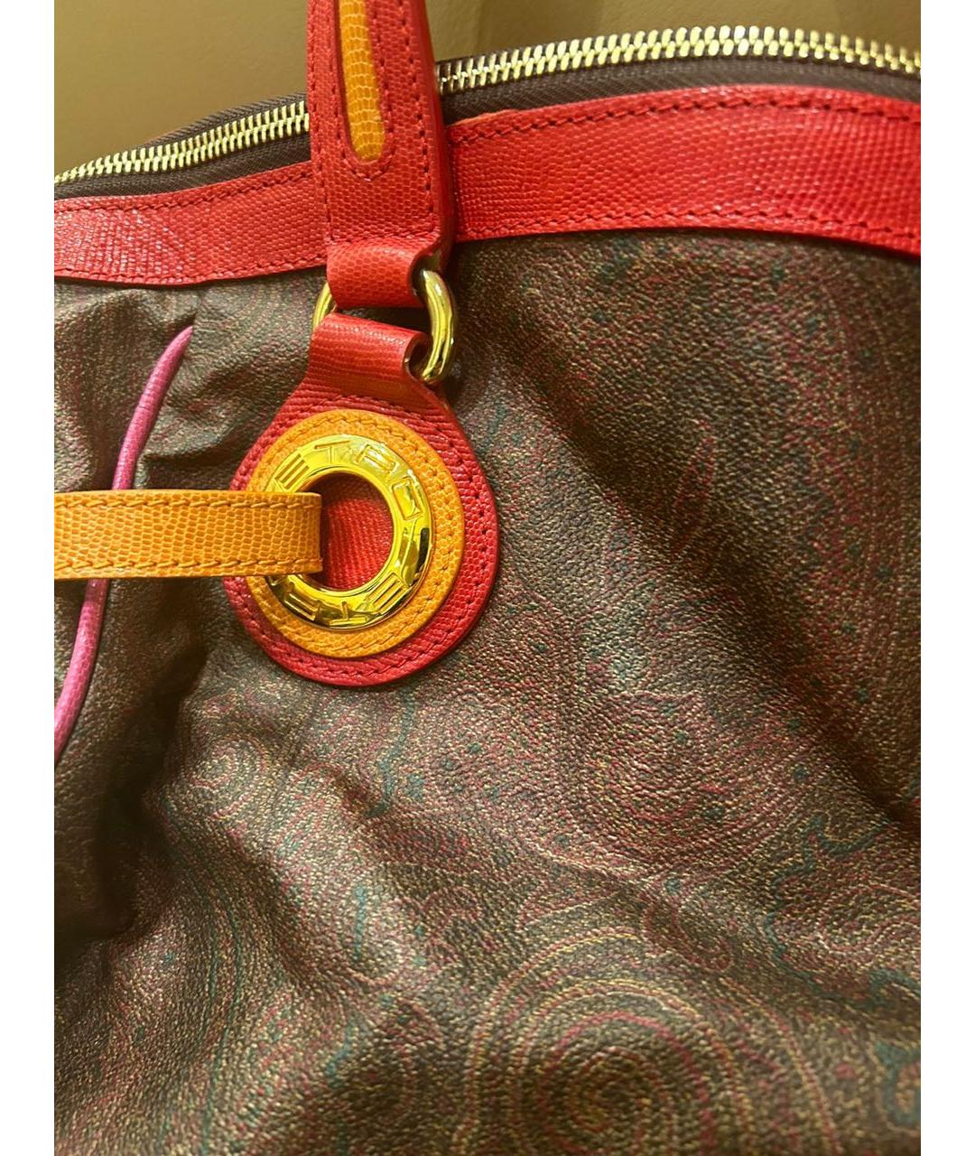 ETRO Коричневая кожаная сумка тоут, фото 2