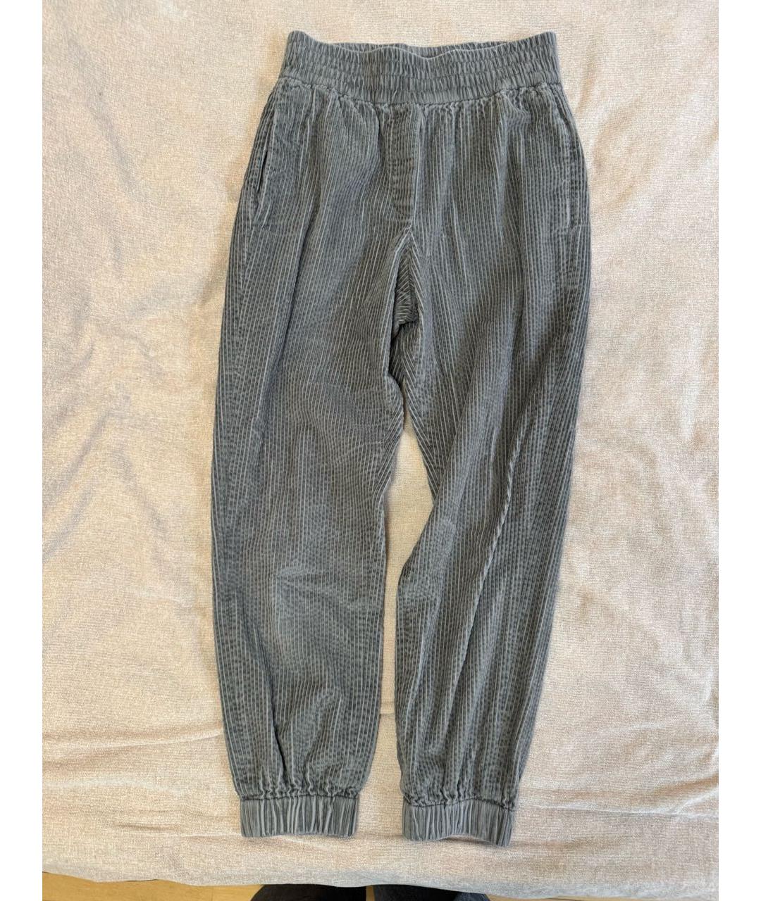 BRUNELLO CUCINELLI Серые хлопковые брюки широкие, фото 4