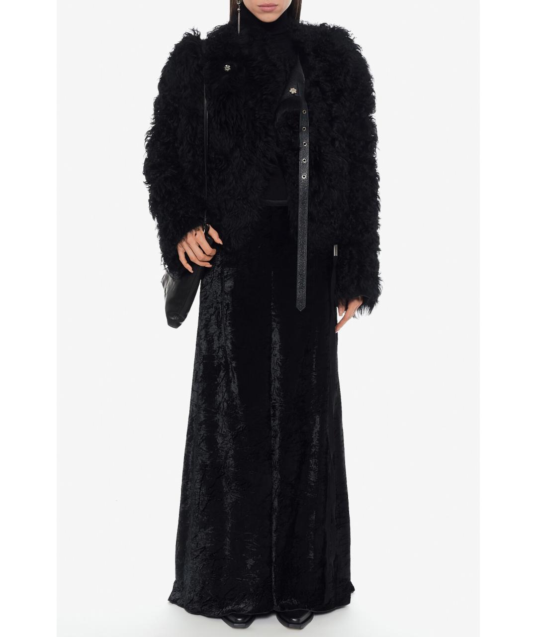 ANN DEMEULEMEESTER Черная меховая дубленка, фото 4