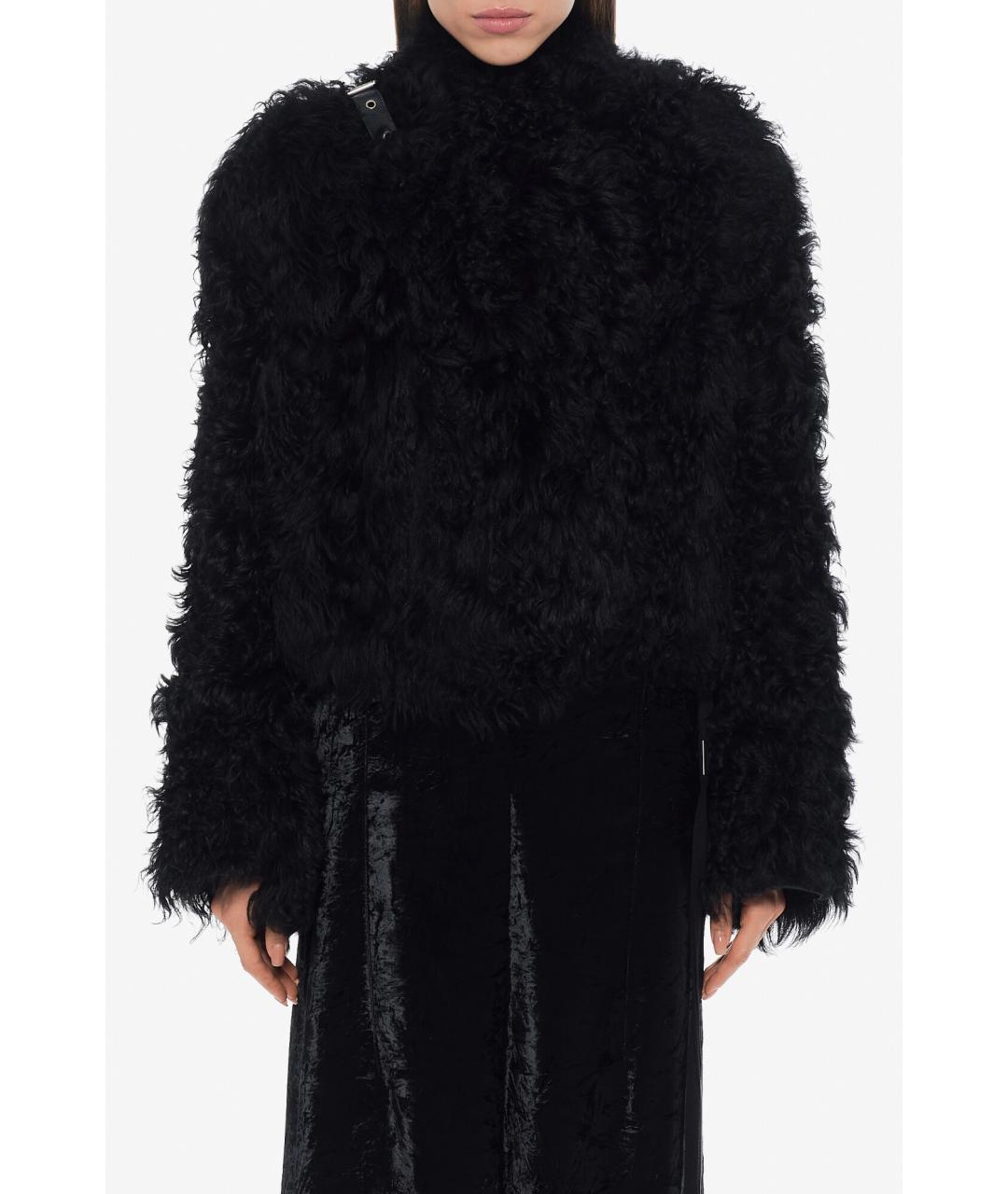 ANN DEMEULEMEESTER Черная меховая дубленка, фото 2