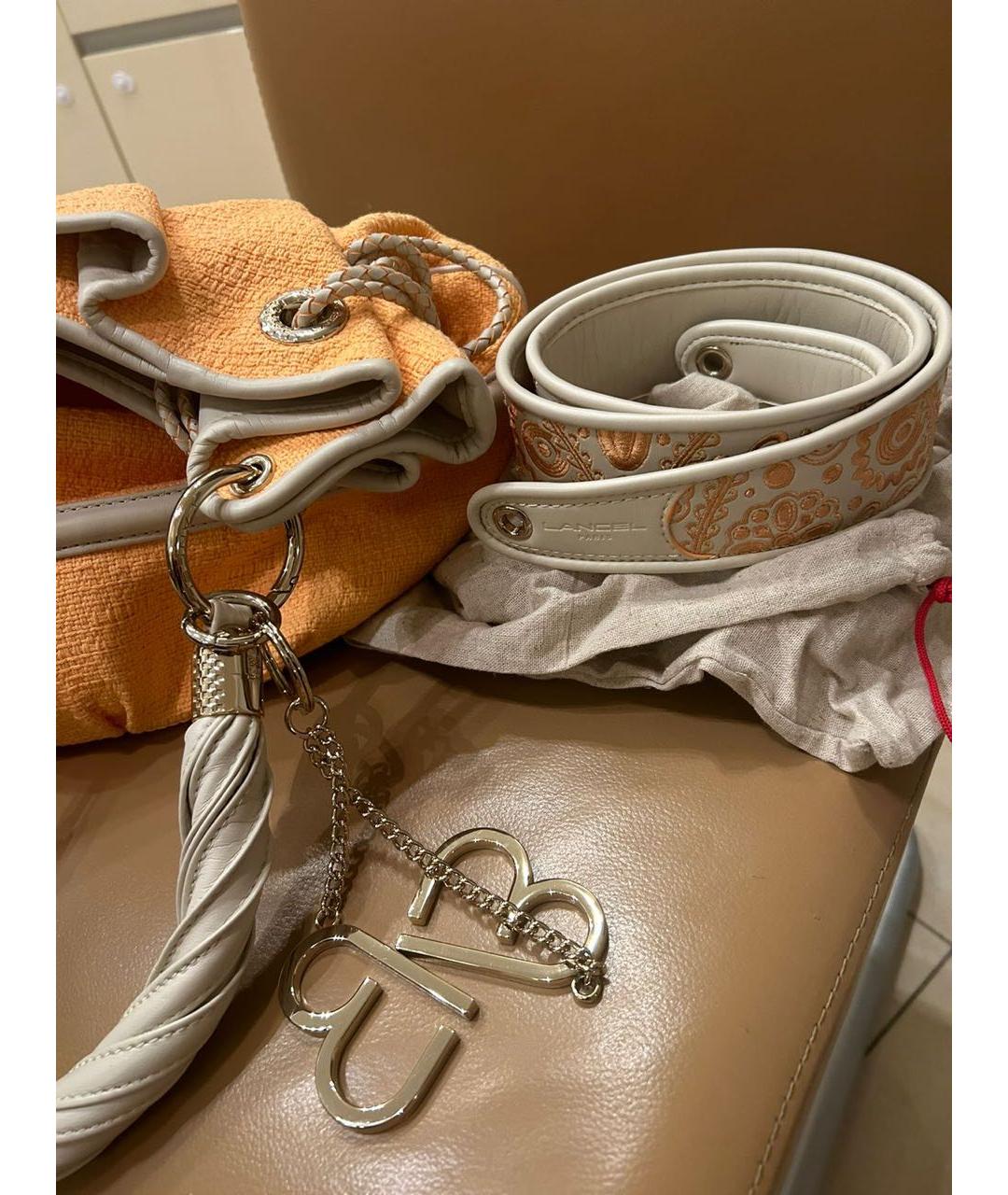 LANCEL Оранжевая кожаная сумка тоут, фото 4