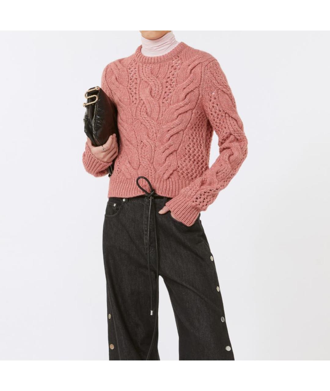 SPORTMAX Розовый шерстяной джемпер / свитер, фото 4