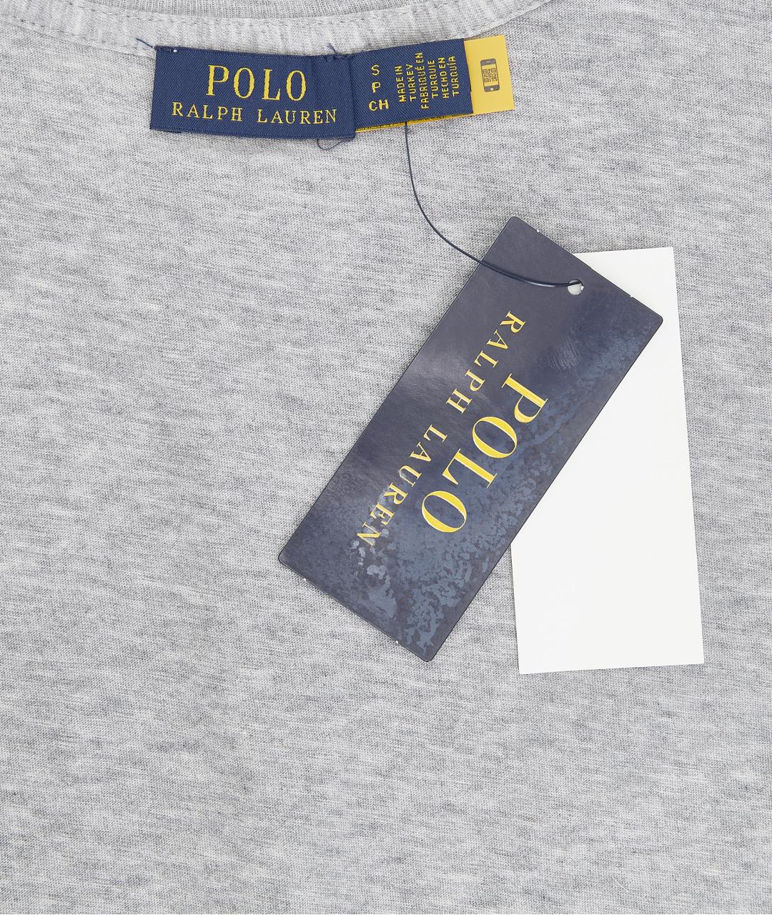 POLO RALPH LAUREN Серая хлопковая футболка, фото 5