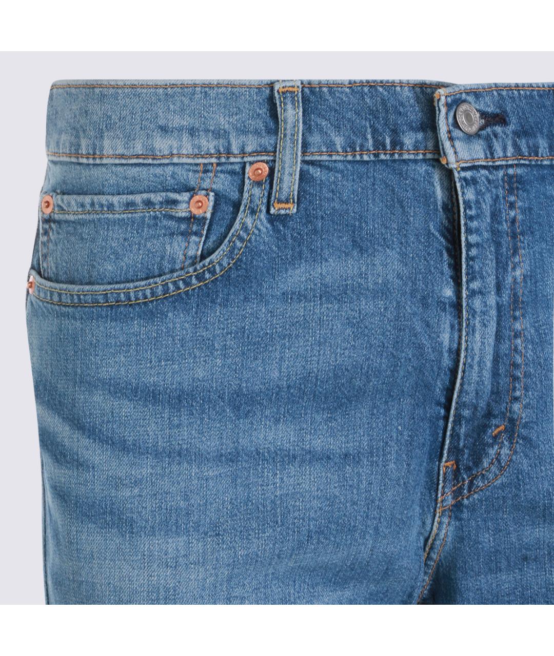 LEVI'S Голубые хлопковые прямые джинсы, фото 2