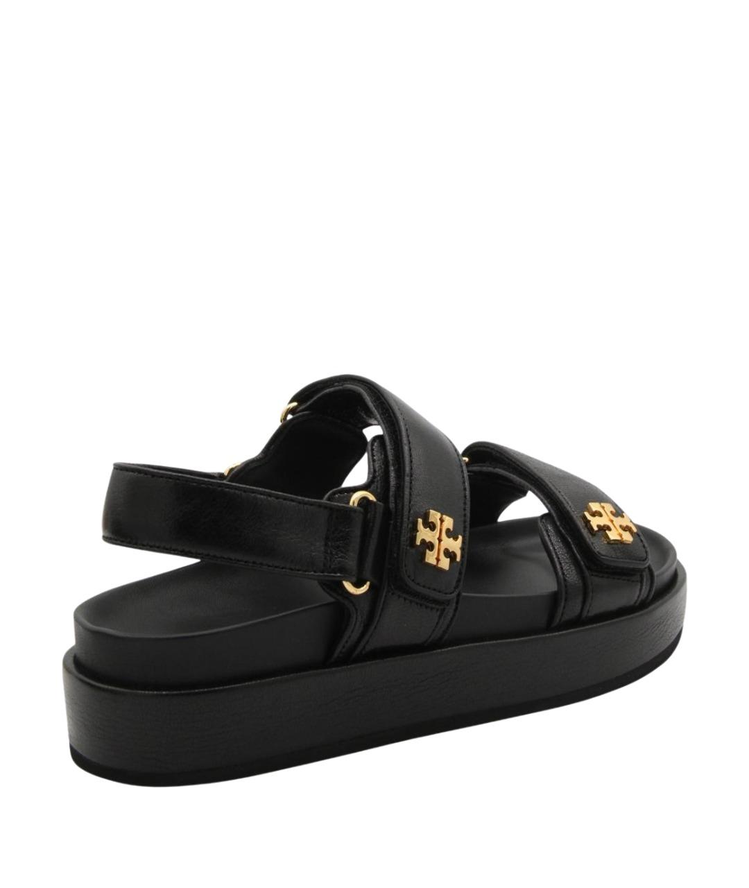 TORY BURCH Черные кожаные босоножки, фото 2
