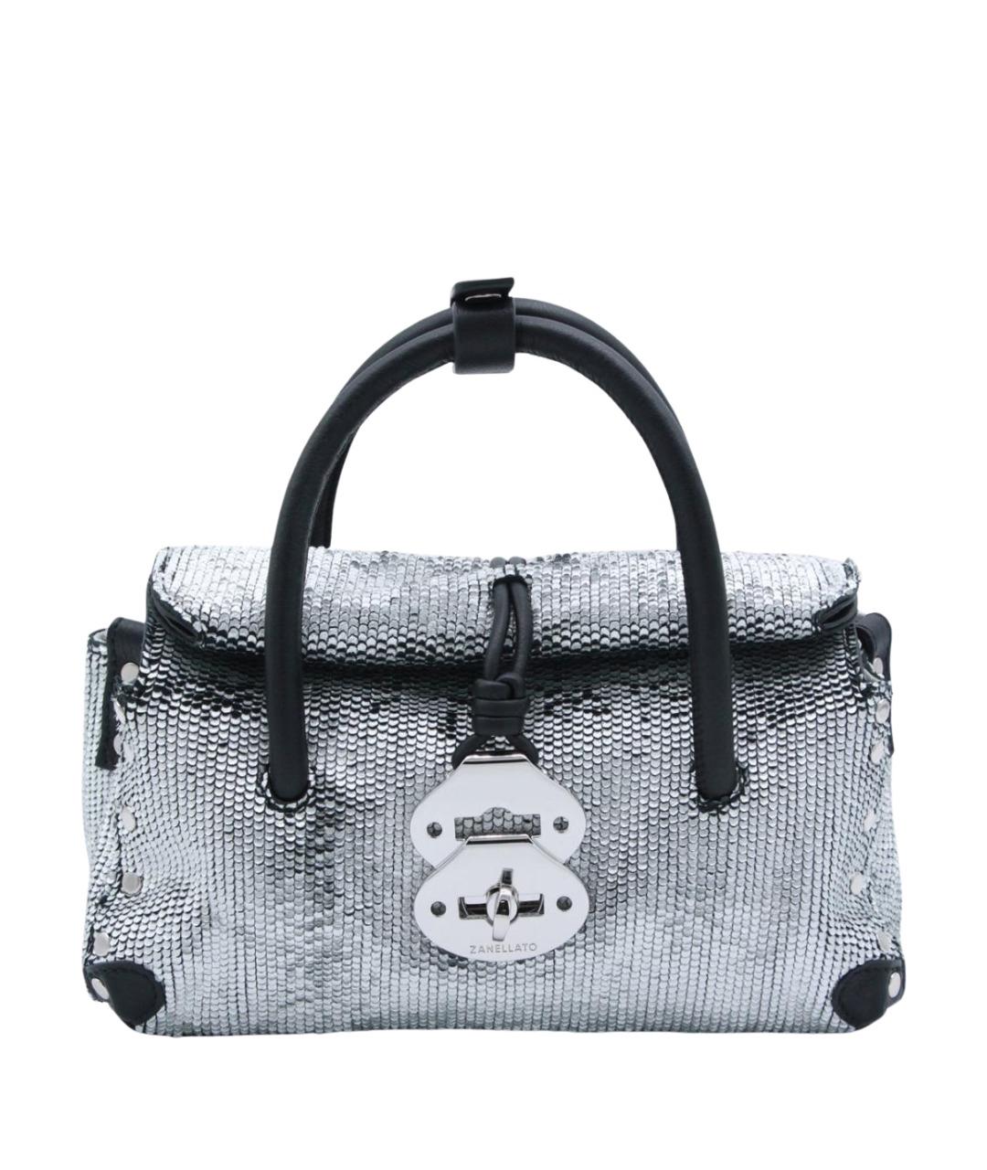 ZANELLATO Серебряная кожаная сумка с короткими ручками, фото 1