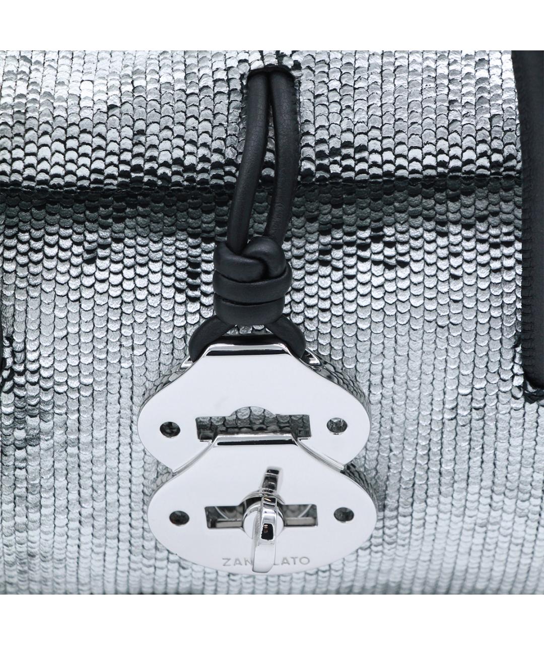 ZANELLATO Серебряная кожаная сумка с короткими ручками, фото 4
