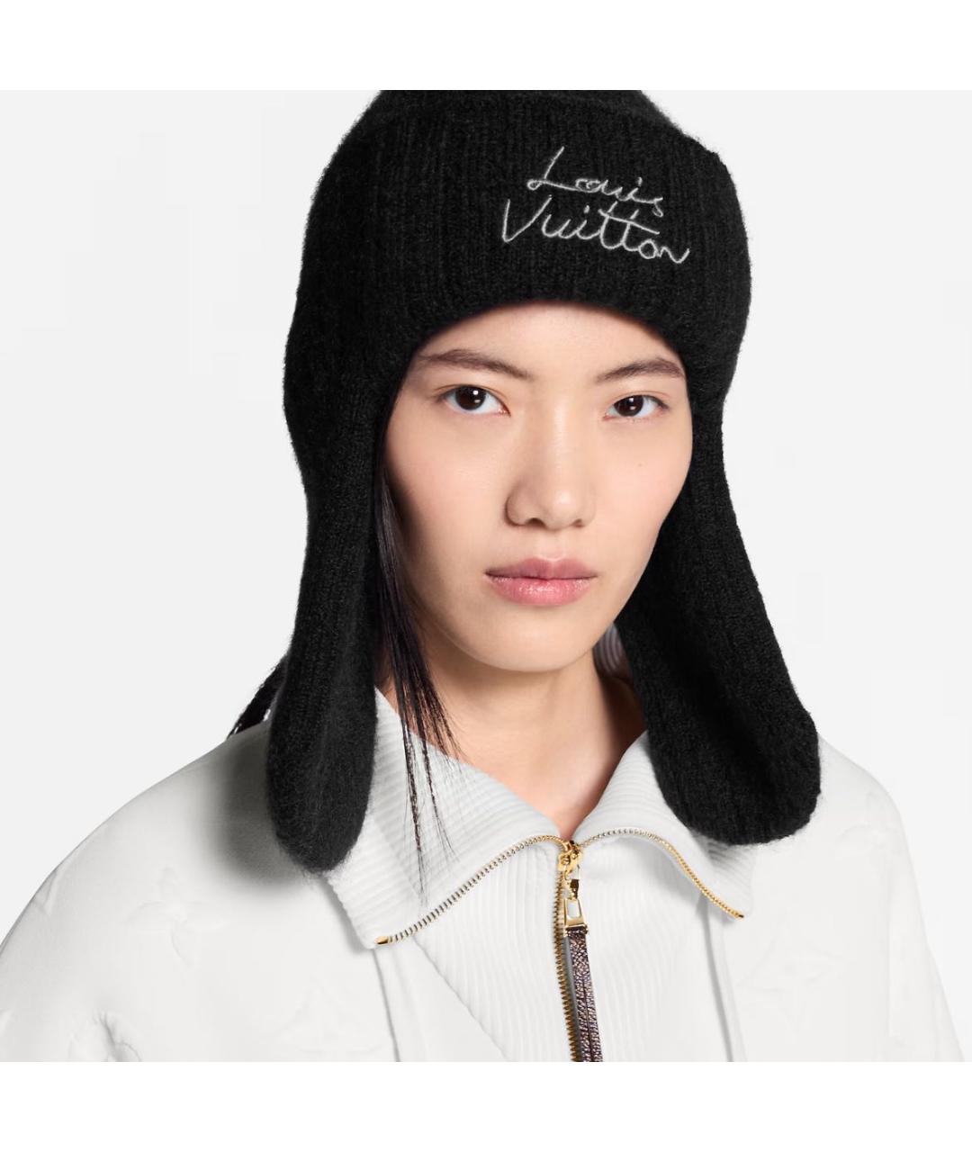 LOUIS VUITTON Черная шапка, фото 2