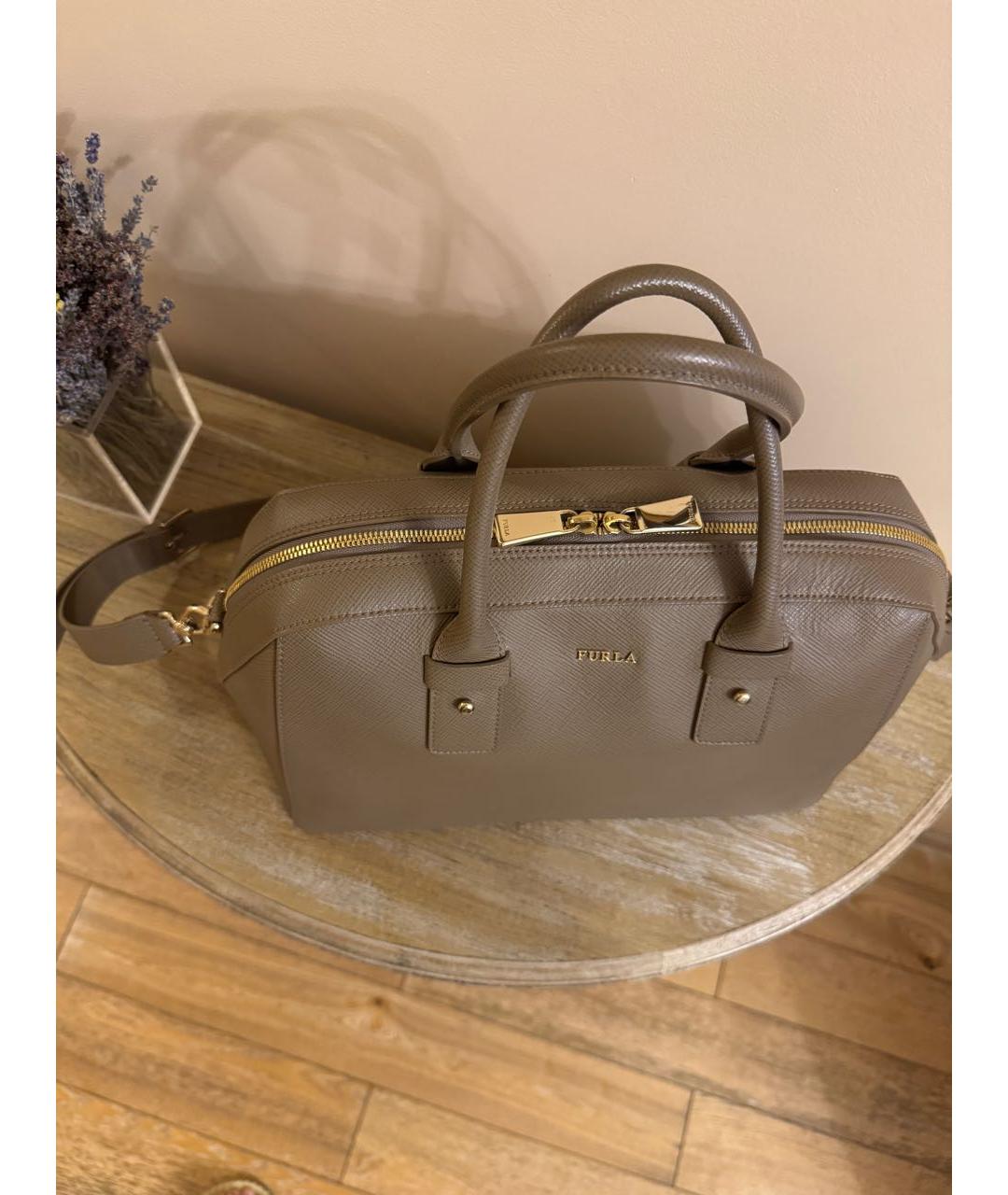 FURLA Бежевая кожаная сумка тоут, фото 8