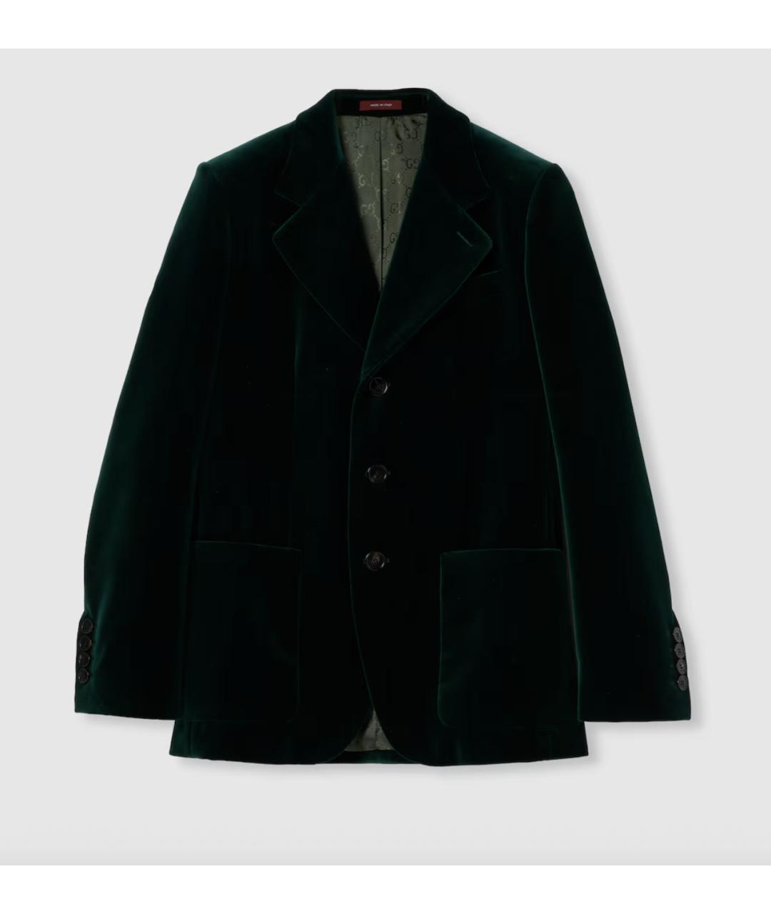 GUCCI Зеленый хлопковый жакет/пиджак, фото 7