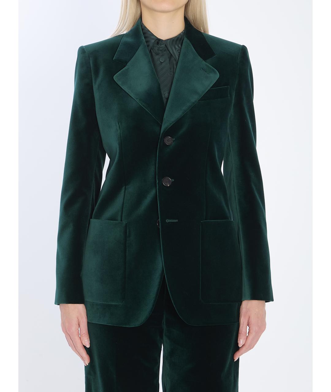 GUCCI Зеленый хлопковый жакет/пиджак, фото 2