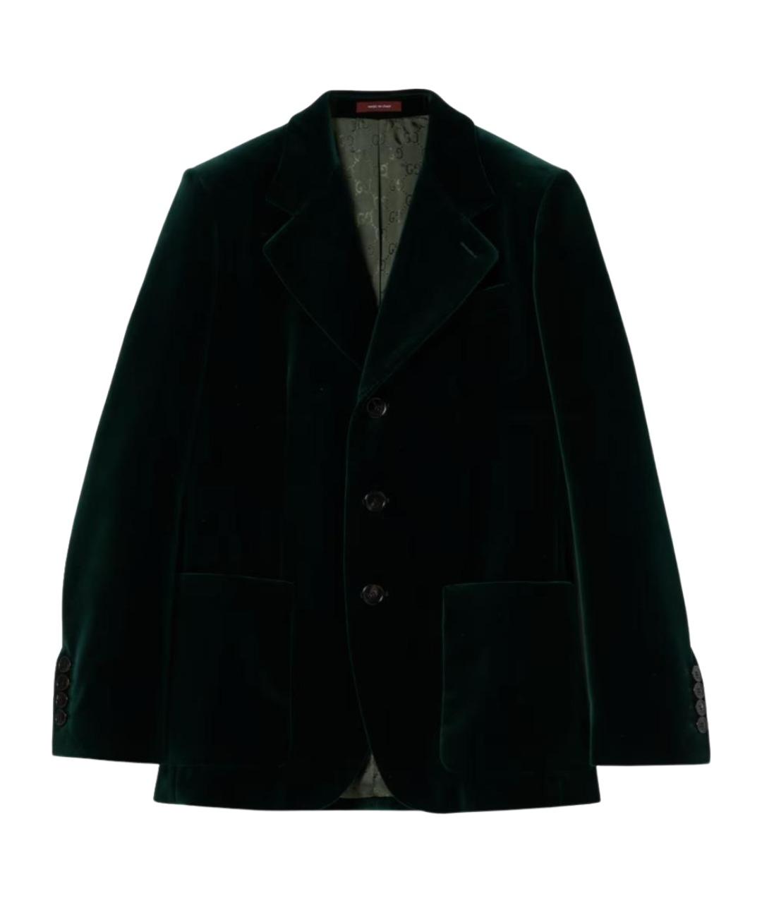 GUCCI Зеленый хлопковый жакет/пиджак, фото 1