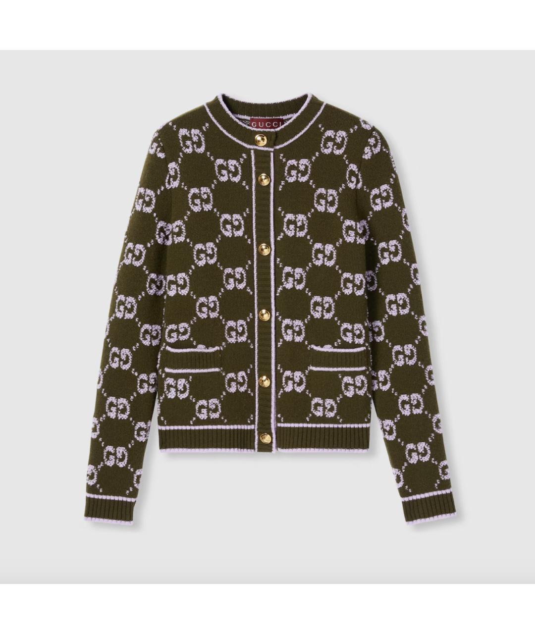GUCCI Зеленый шерстяной кардиган, фото 6