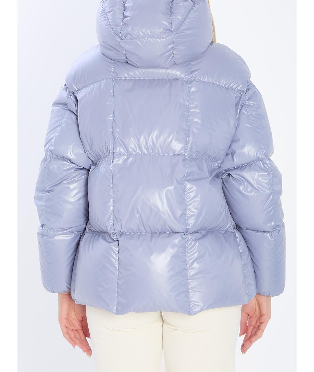 MONCLER Голубой полиамидовый пуховик, фото 5