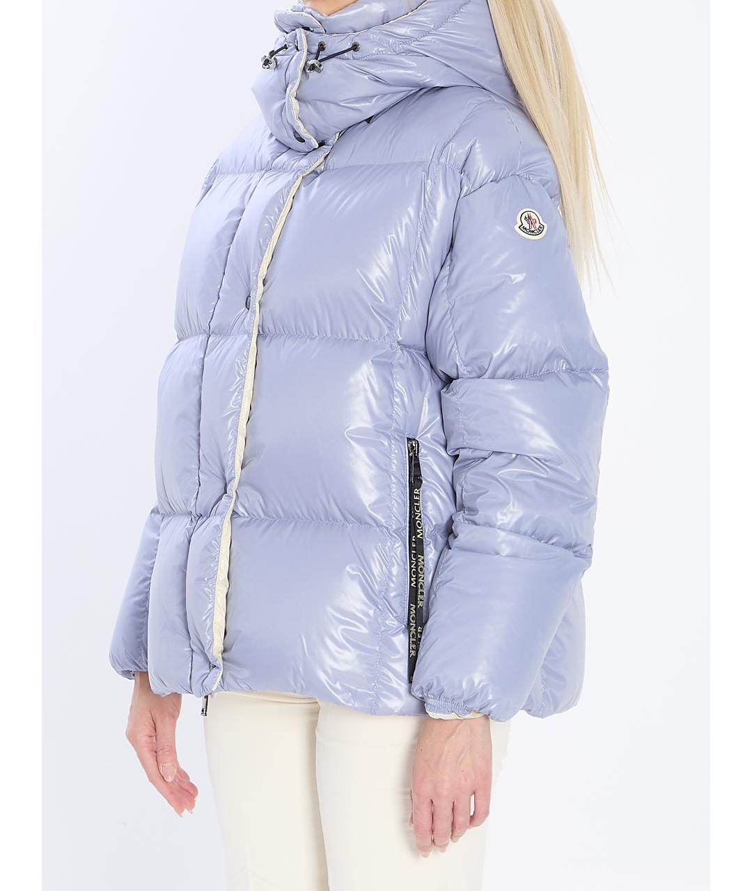 MONCLER Голубой полиамидовый пуховик, фото 3