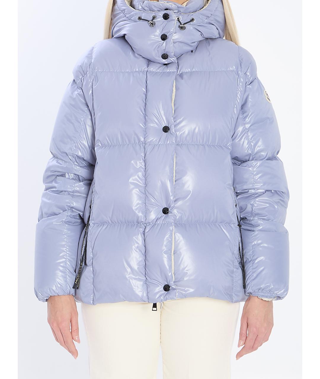 MONCLER Голубой полиамидовый пуховик, фото 2