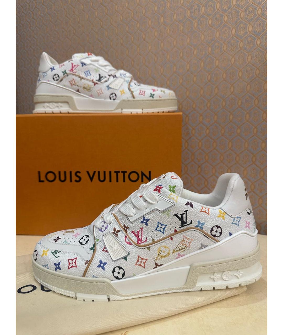 LOUIS VUITTON Белые кожаные кеды, фото 7