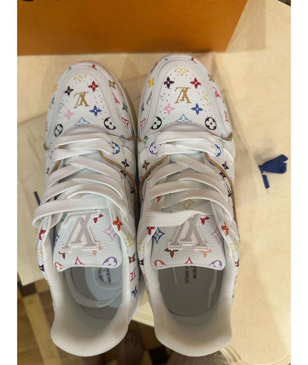 LOUIS VUITTON Белые кожаные кеды, фото 3
